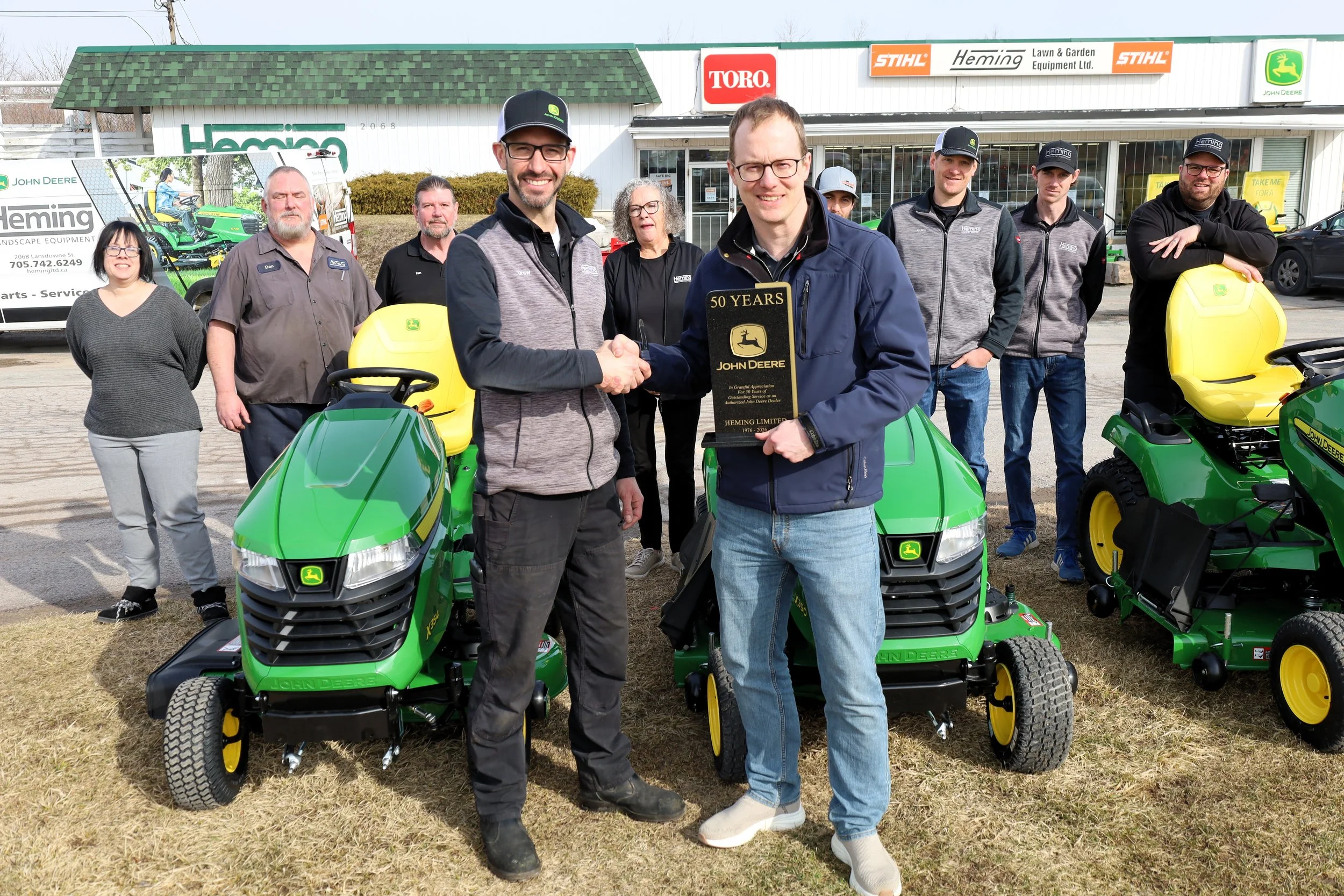 Heming Landscape Equipment Recognized As Authorized John Deere Dealer For 50 Years