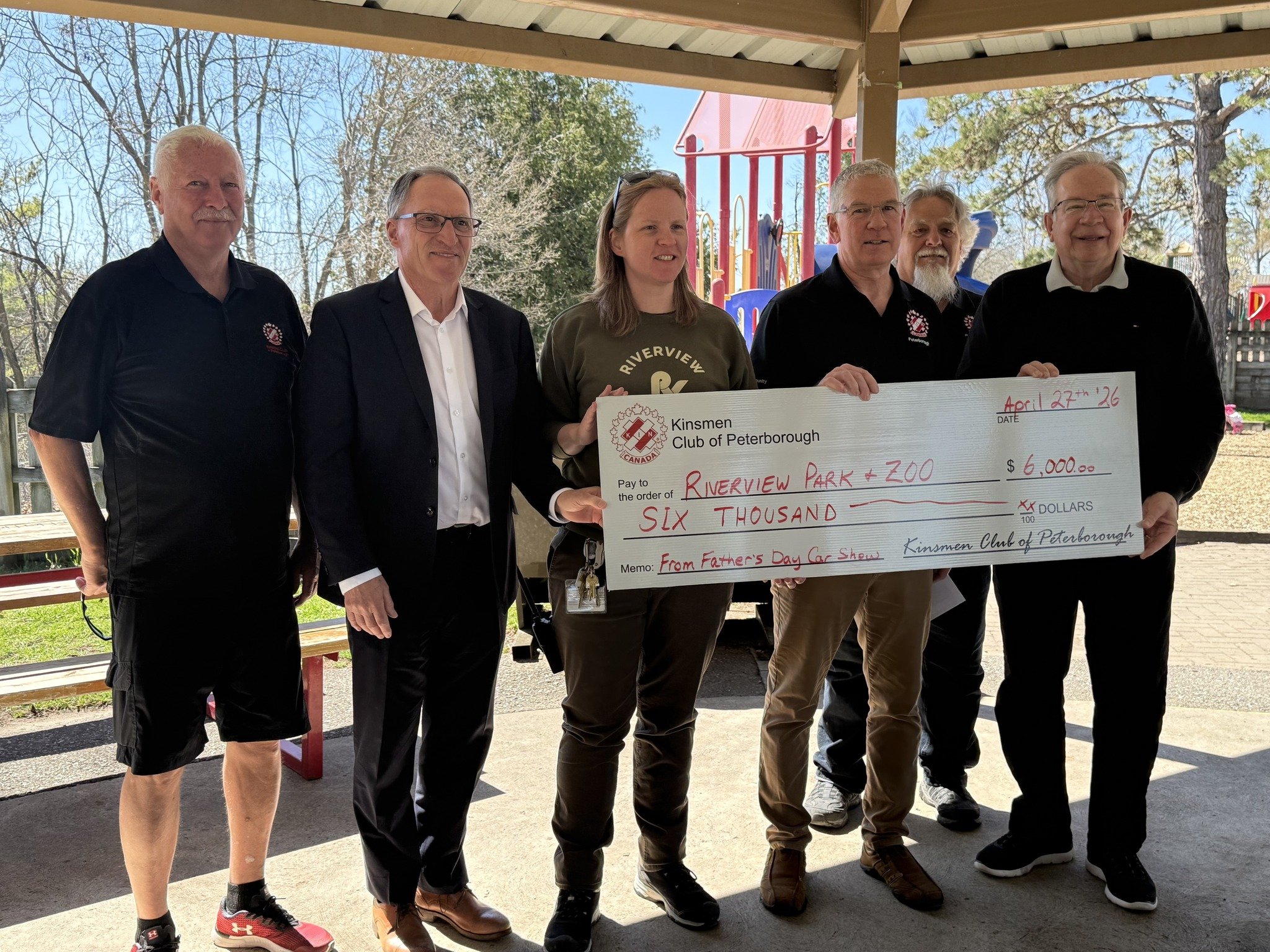 Kinsmen Club of Peterborough Donates $6,000 to Riverview Park and Zoo For Accessible Playground