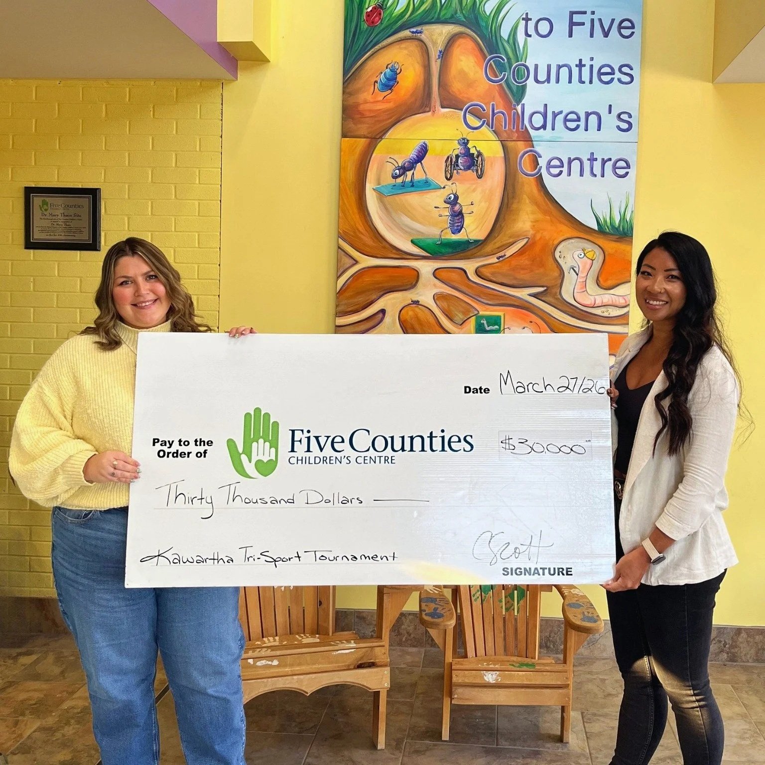 Five Counties Children’s Centre Receives $30,000 Donation From Kawartha Tri‑Sport Towards Essential Services