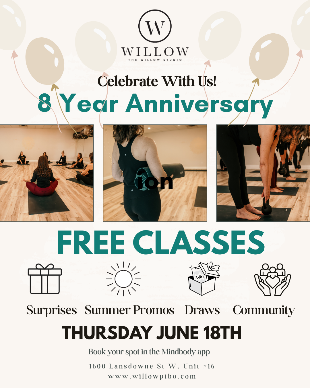 The Willow Studio - Yoga &amp; Pilates Eighth Anniversary Community Appreciation Day 