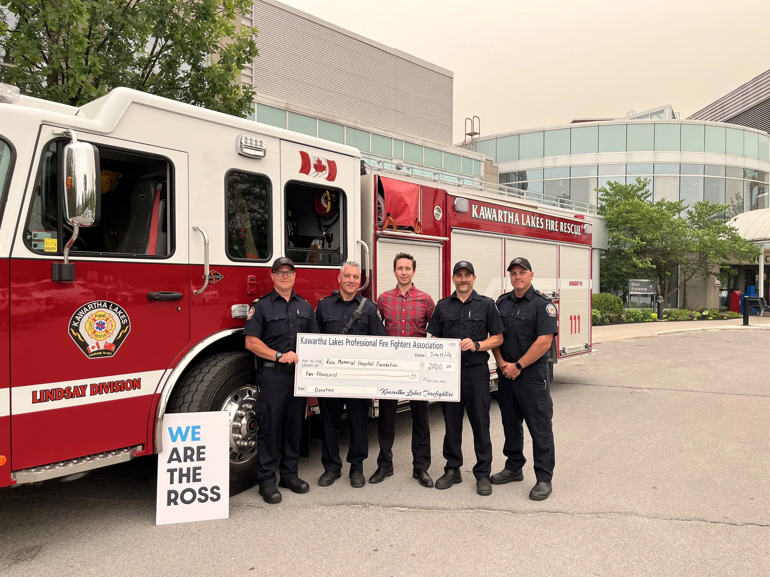 Firefighters Raise $2,000 for Ross Memorial Hospital