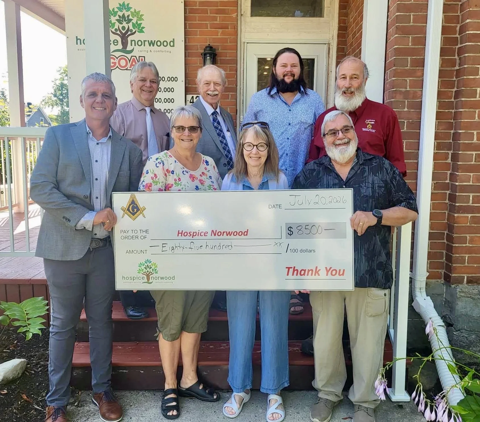 Hospice Norwood Receives Big Boost From $8500 Donation