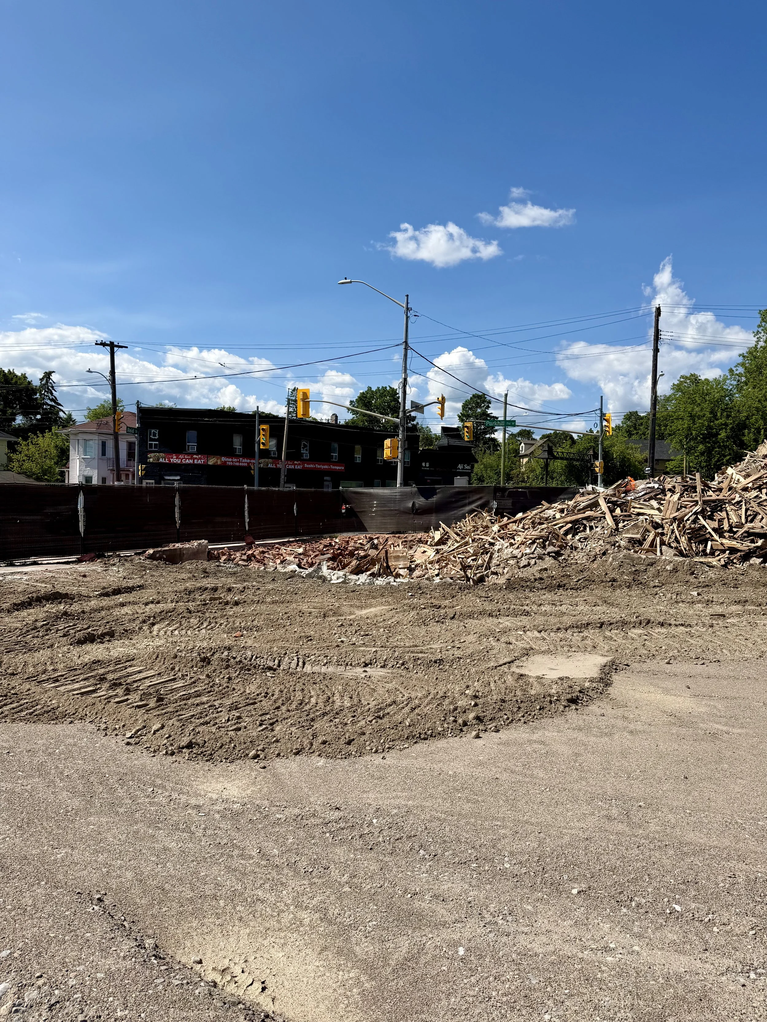 Familiar Reid and Parkhill Corner Reduced to Rubble
