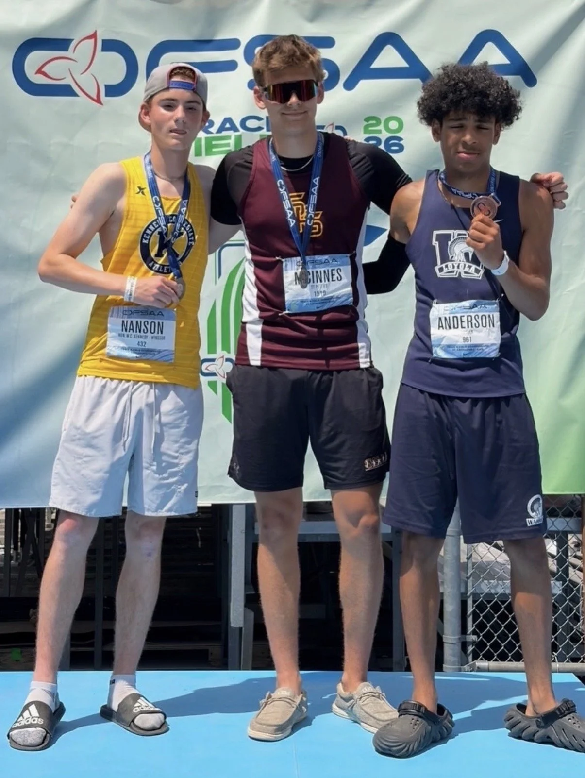 Wyatt McInnes of St. Peter's in PEterborough won gold in track at OFSAA