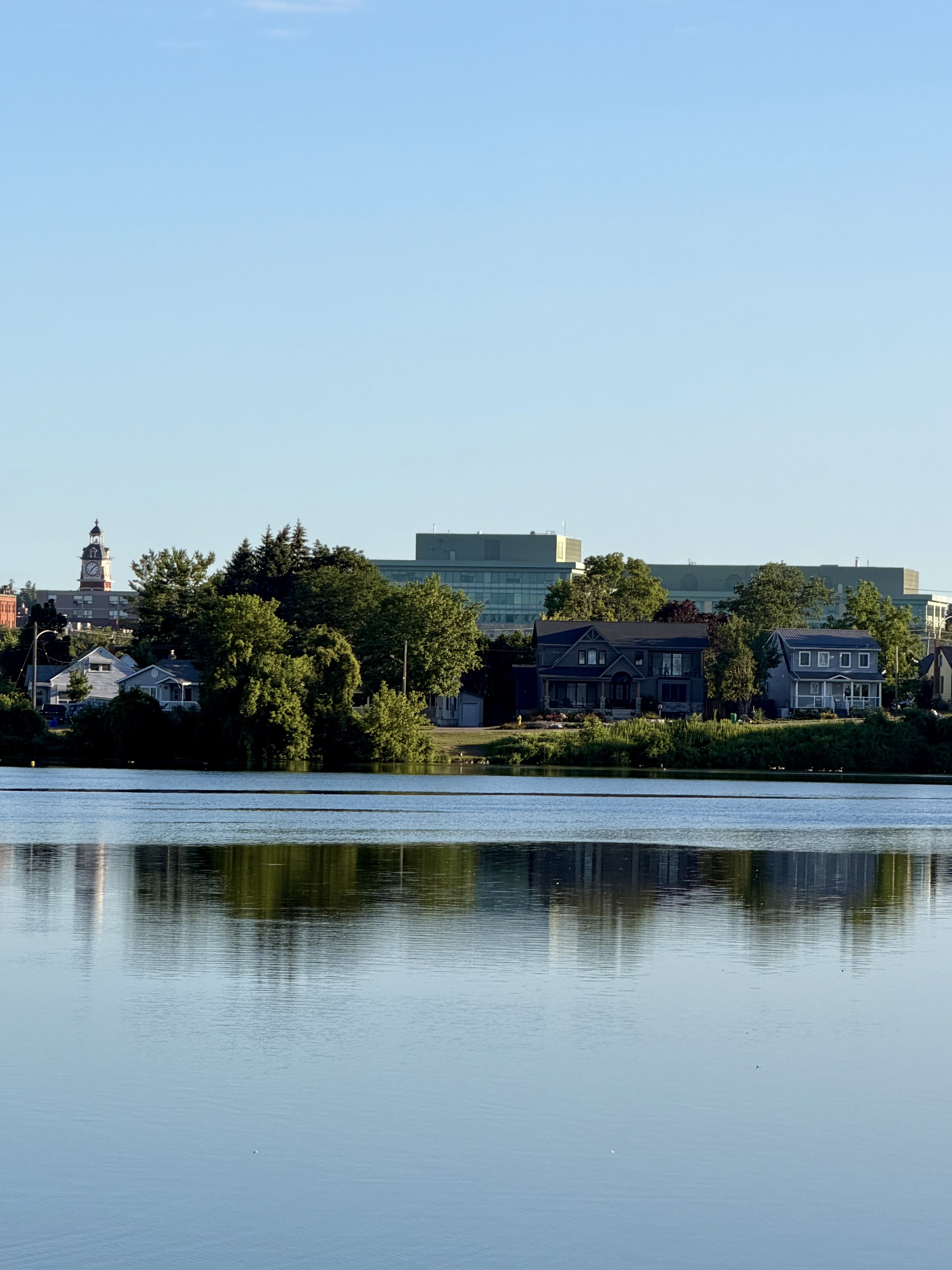 Improved conditions offered a brief glimpse of blue skies over Peterborough Friday morning