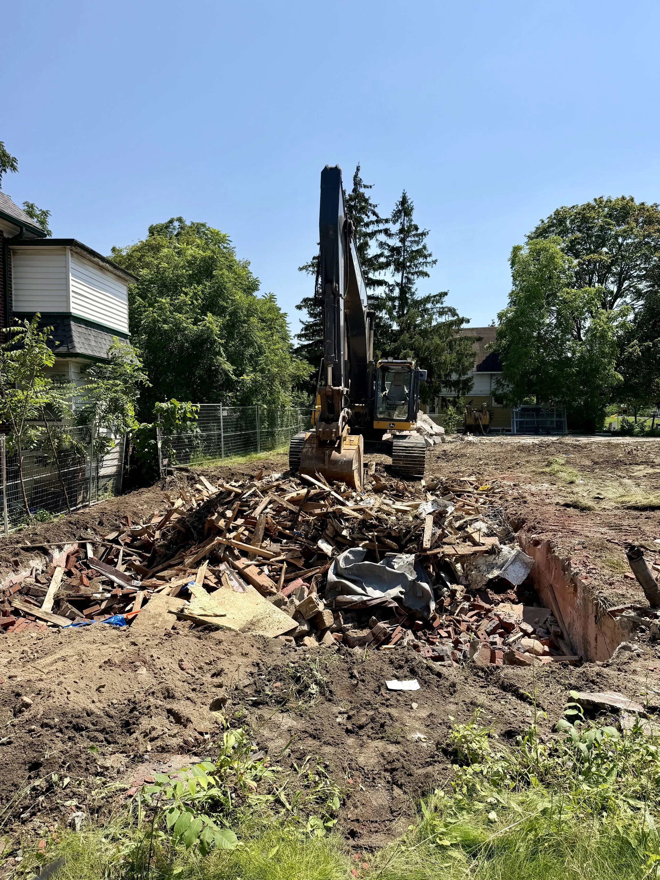 Demolition is well underway at the corner of Sherbrooke Street and Monaghan Road. (Photo by Scott Arnold)