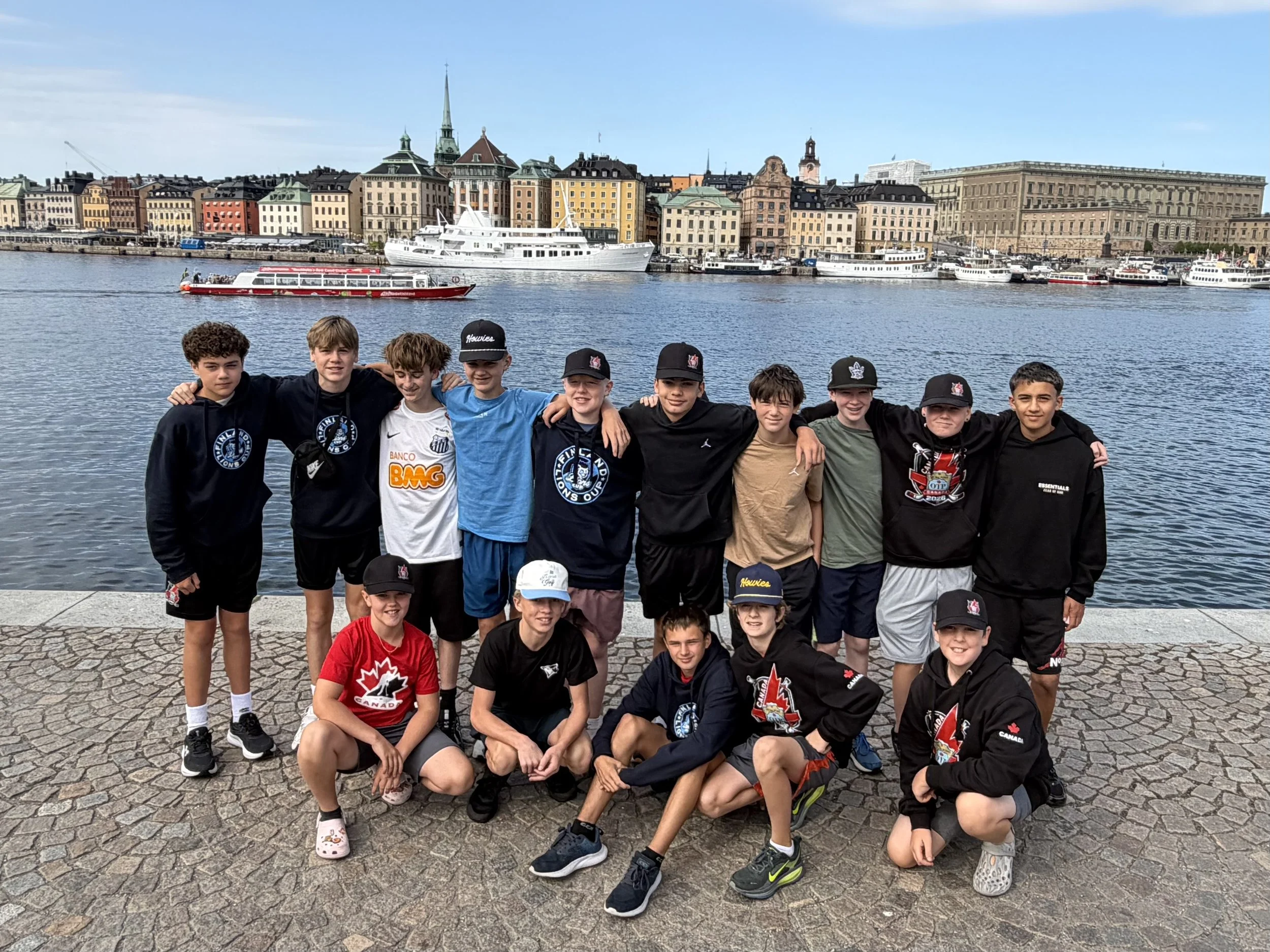 Local hockey players take in the sights and enjoy some downtime together during their 10-day European adventure. (Photo courtesy of Tiffany Marchant)
