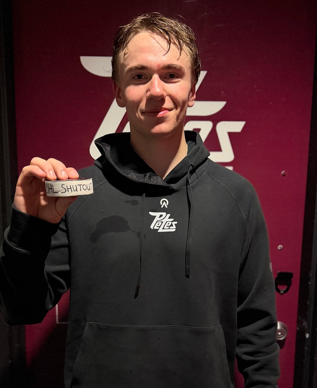 Johnston took care of the rest, stopping all 32 Erie shots to earn his first OHL win at home and his first career shutout.