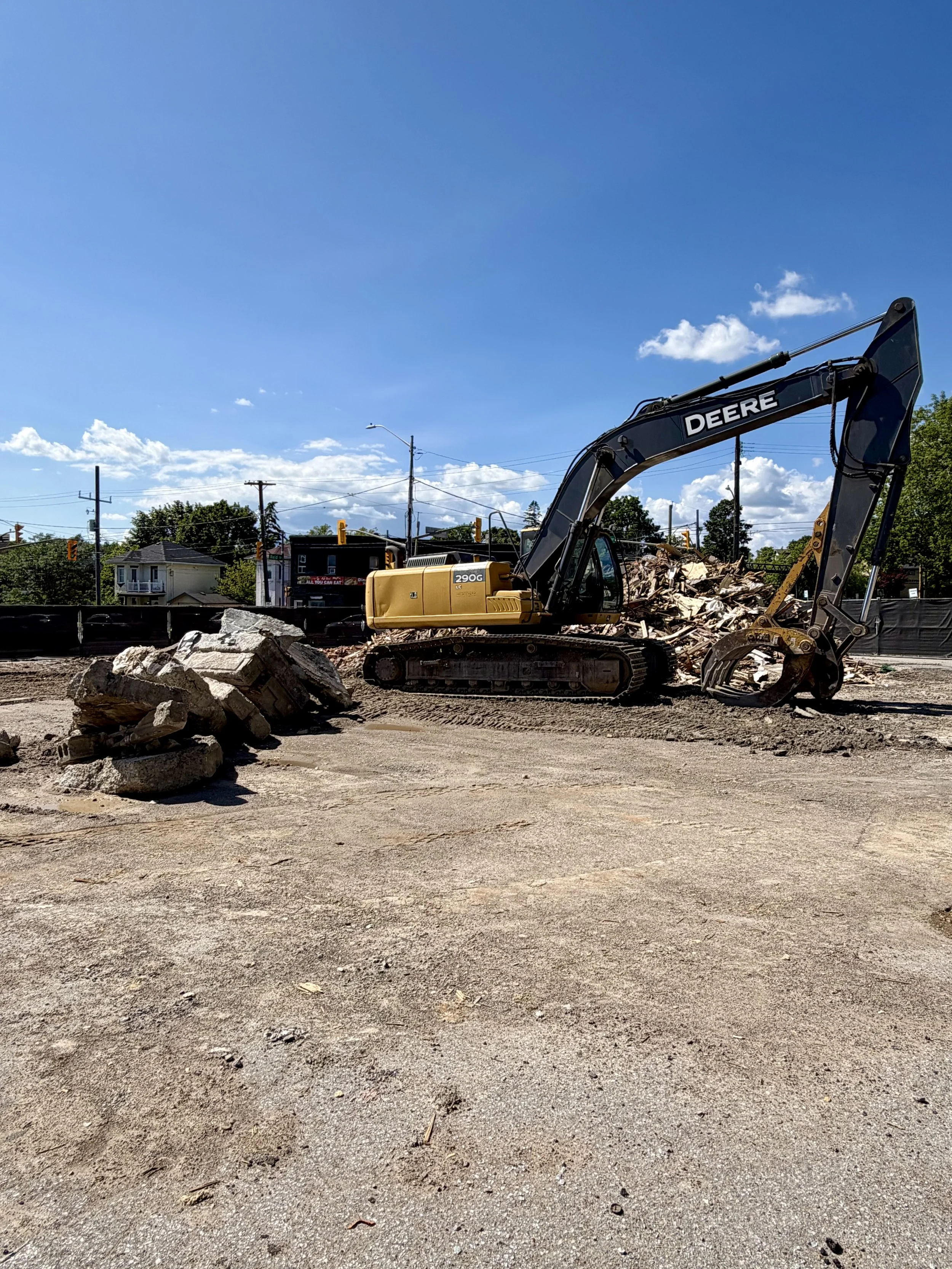 The removal of the building is one of the first visible changes connected to the City's plans for the Chemong Road corridor.