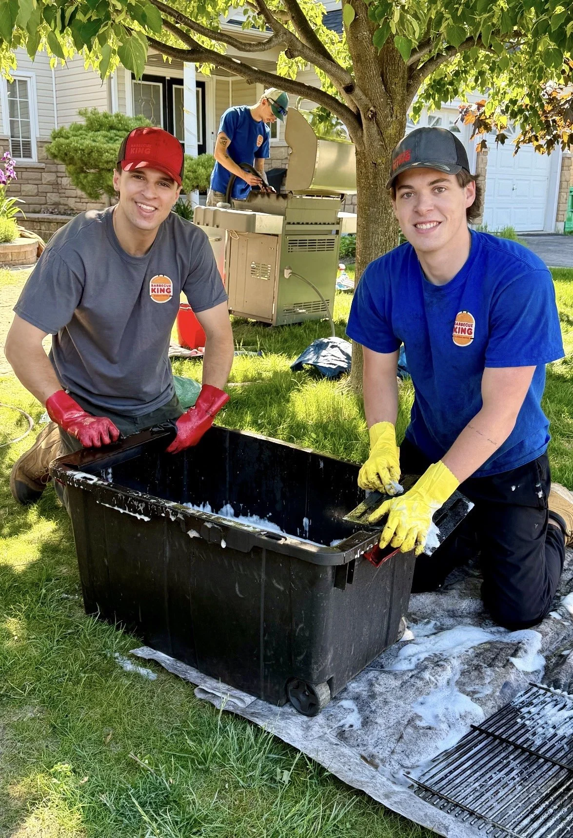 jack dalliday and keenan axler are all smiles are a job well done for barbecue king