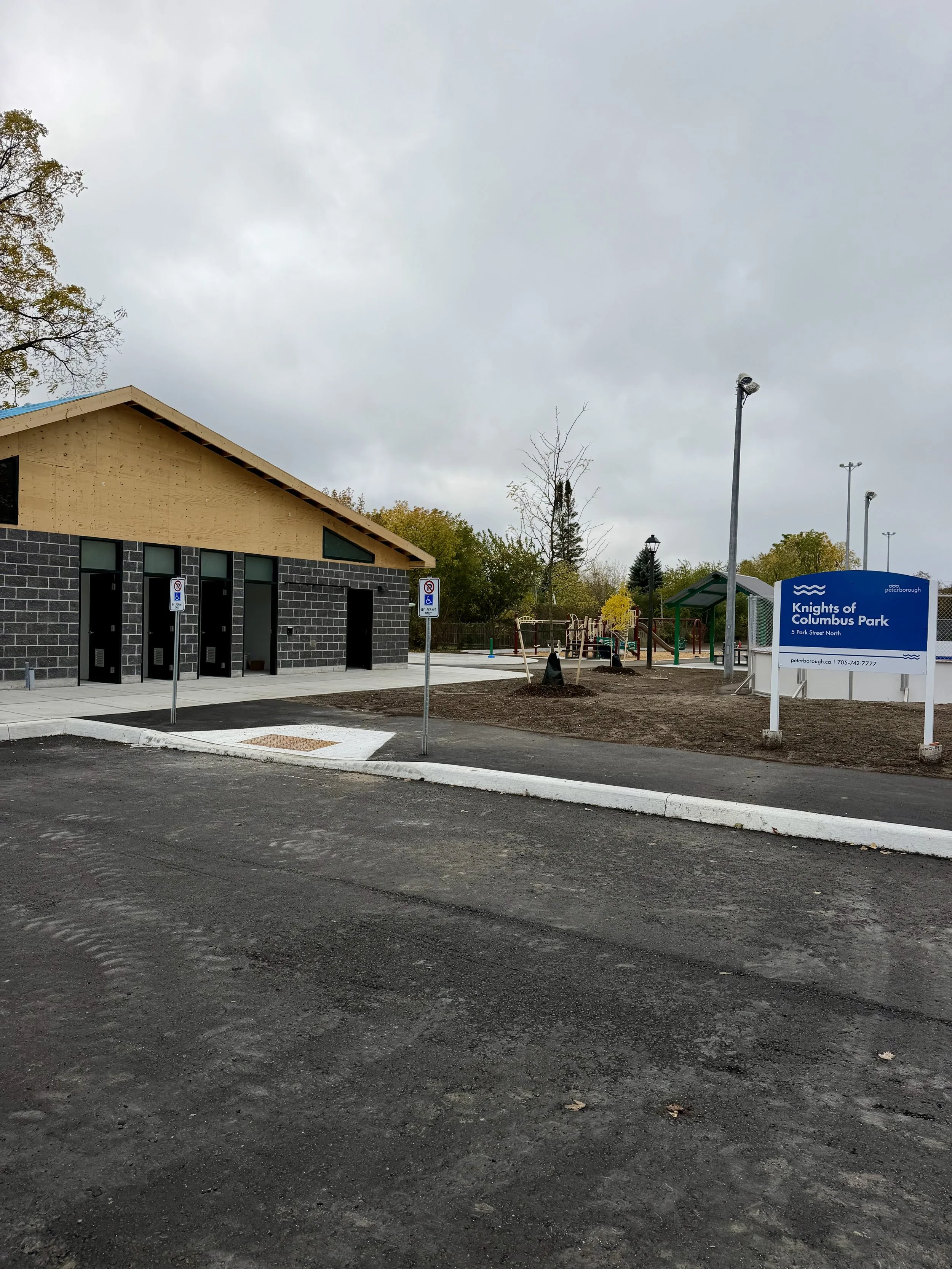 Knights of Columbus Park in downtown Peterborough is nearing the finish line on a major redevelopment, with new recreation and family-friendly features coming to the space at 5 Park Street North.