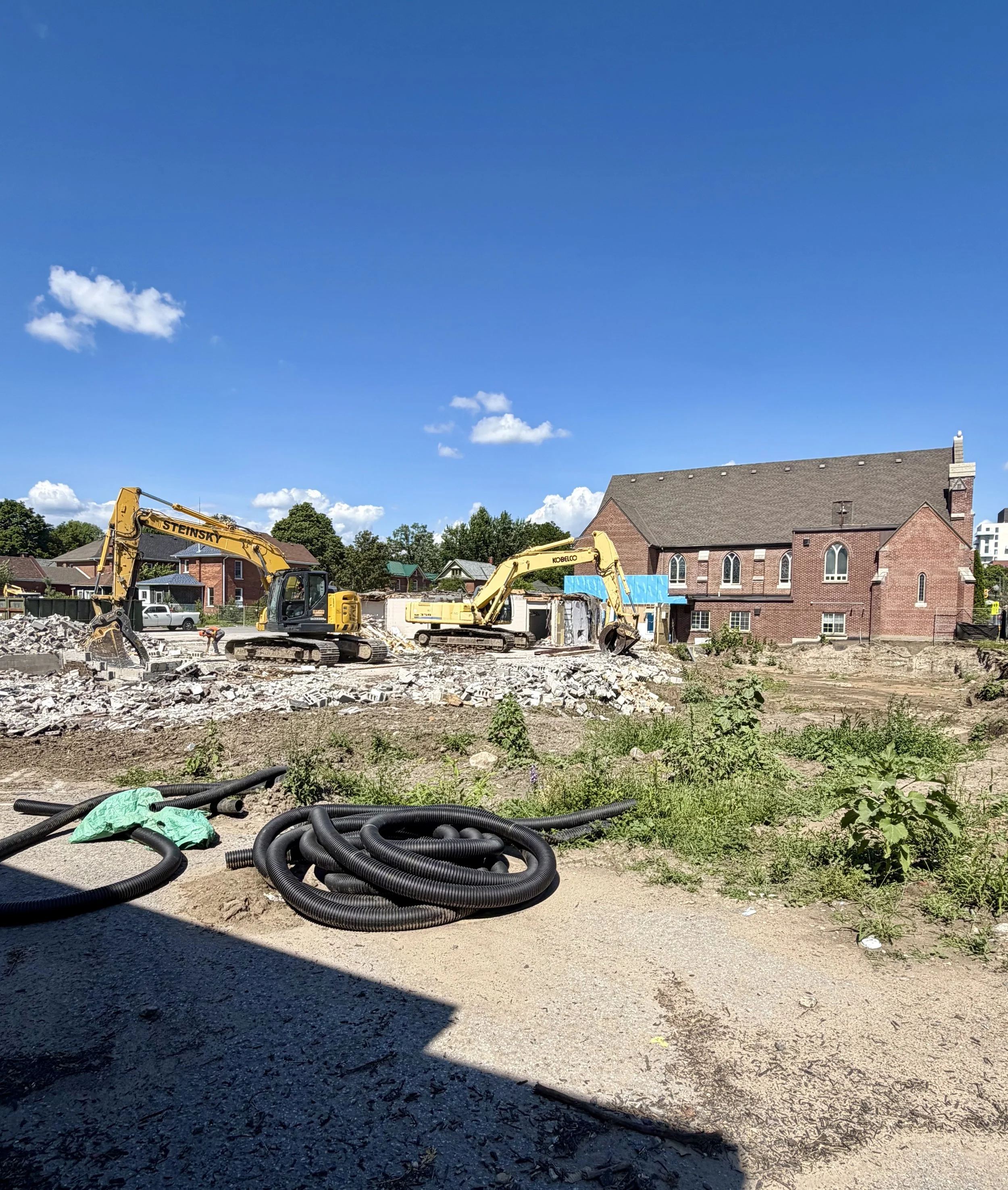 The project at Hunter Street East and Mark Street has been the subject of community discussion, with concerns raised during the approval process about the building’s height and scale. (Photo by Scott Arnold)