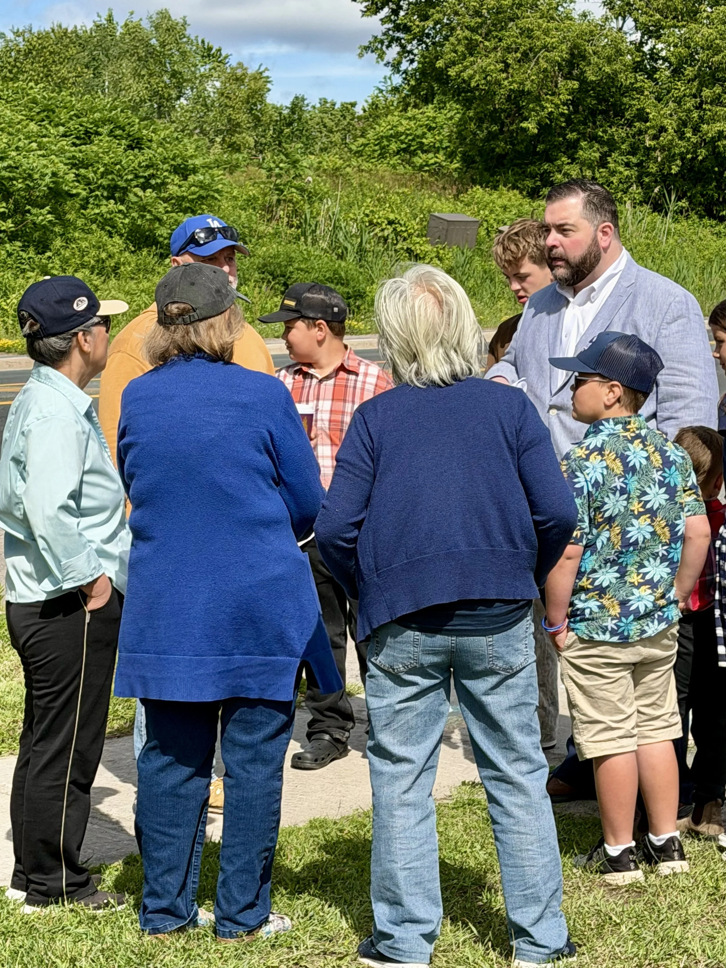 northcrest candidate Paul Lawton spoke with supporters and curious residents who gathered at carnegie fire hall saturday in peterborough