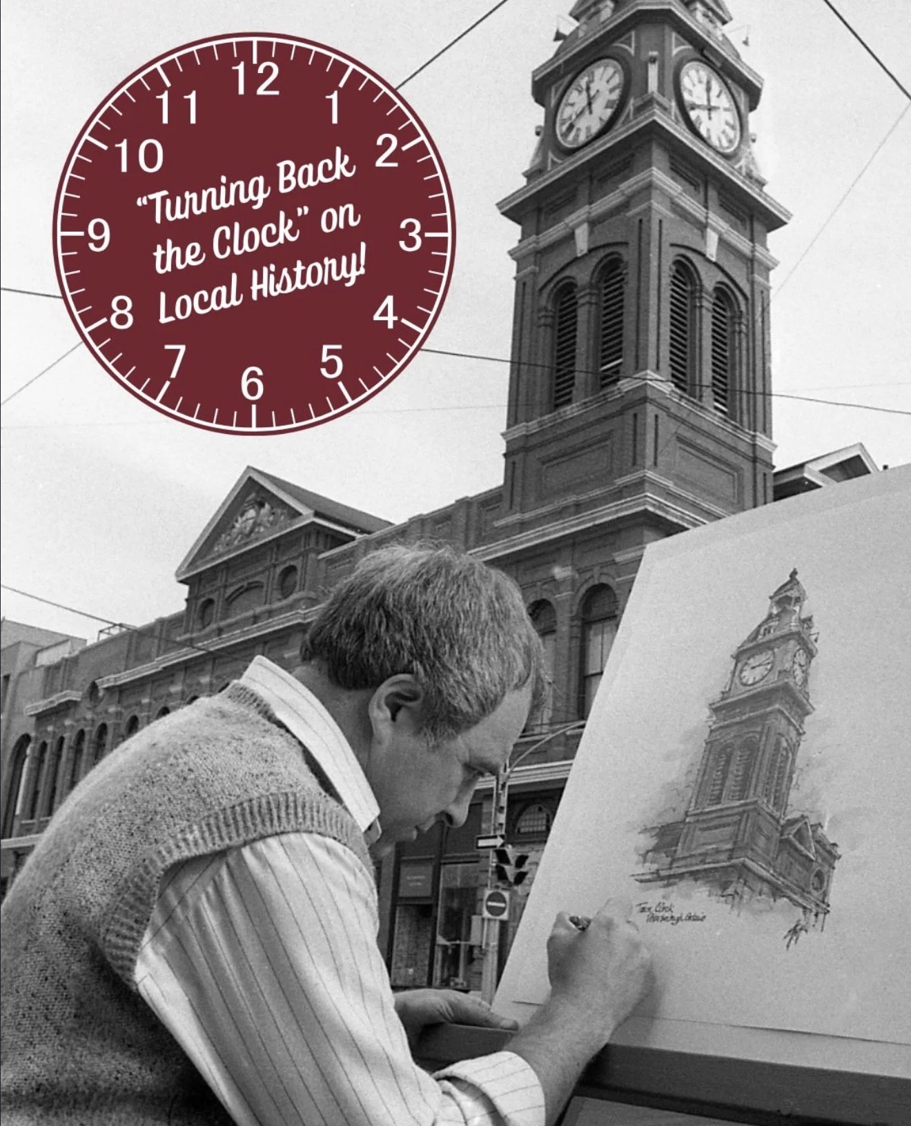 The free guide features a photograph of local artist George Elliott signing his Market Hall