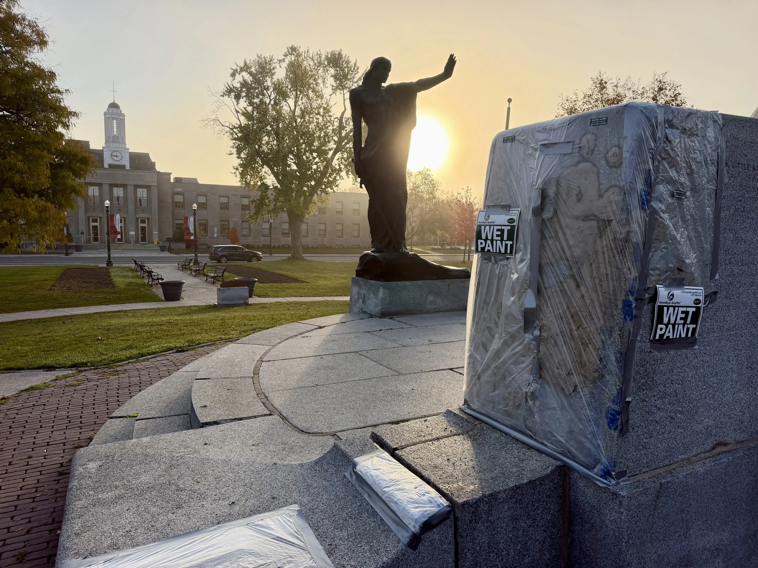 With Remembrance Day approaching, Mayor Jeff Leal says the Peterborough Citizens’ War Memorial must be treated with the dignity it represents after graffiti was reported at the Confederation Square site.