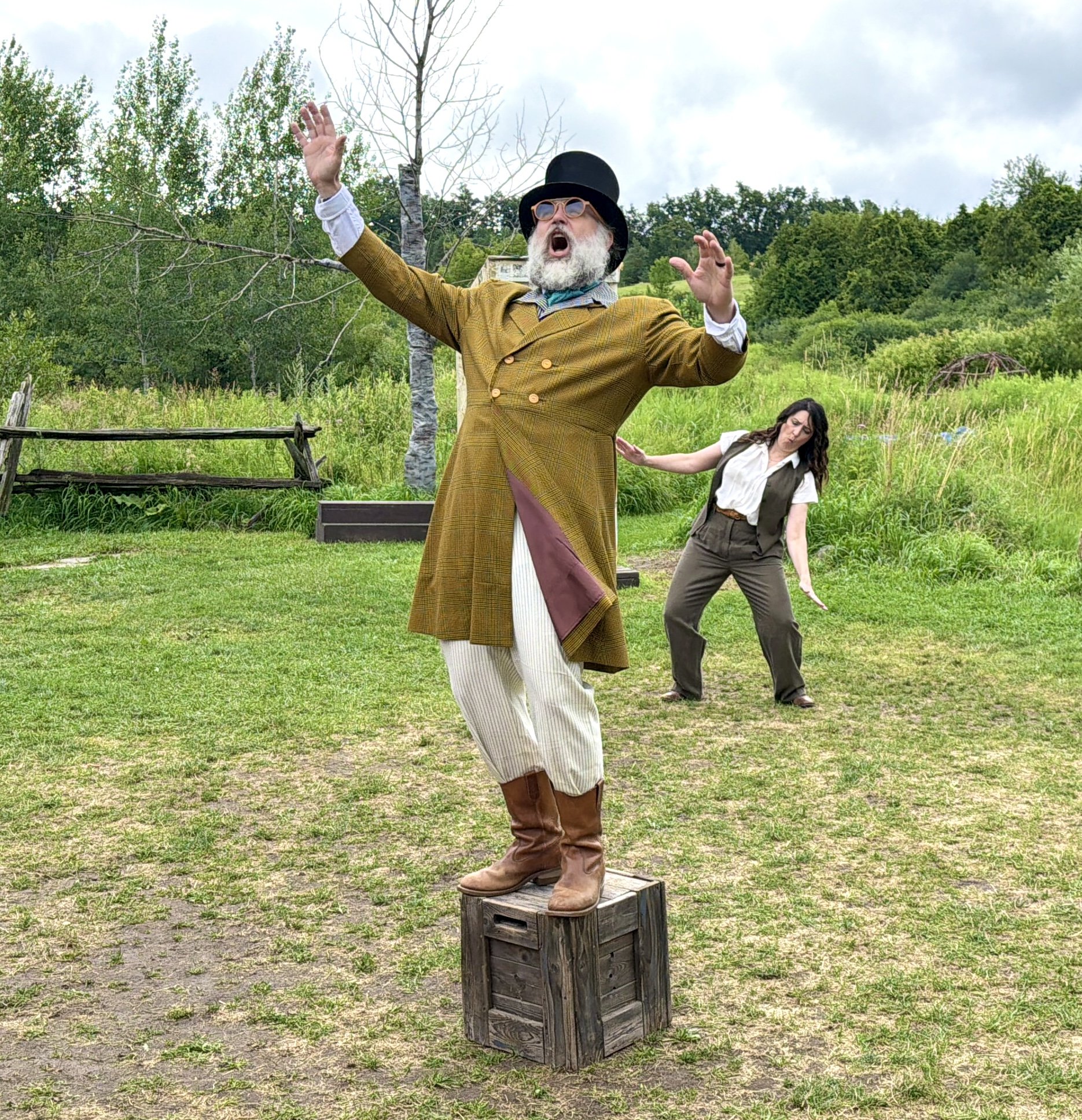 Actor Paul Crough (kneeling in photo) portrays John Hickey in Wild Irish Geese, a role made even more meaningful after discovering the real Hickey family settled near his own Ennismore home. (Photo by Scott Arnold)
