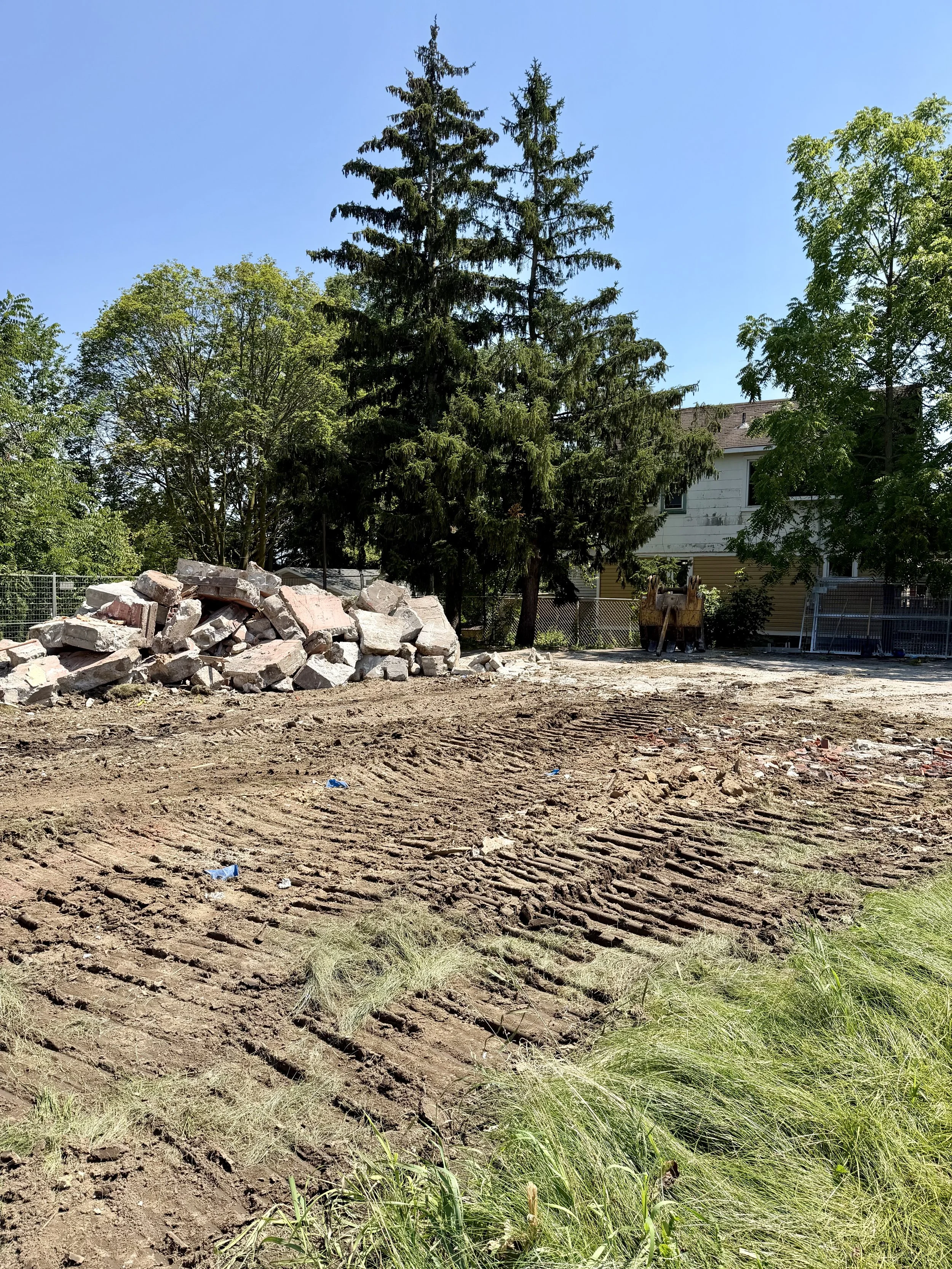 The former home at 595 Sherbrooke Street is being demolished to make way for future intersection improvements. (Photo by Scott Arnold)