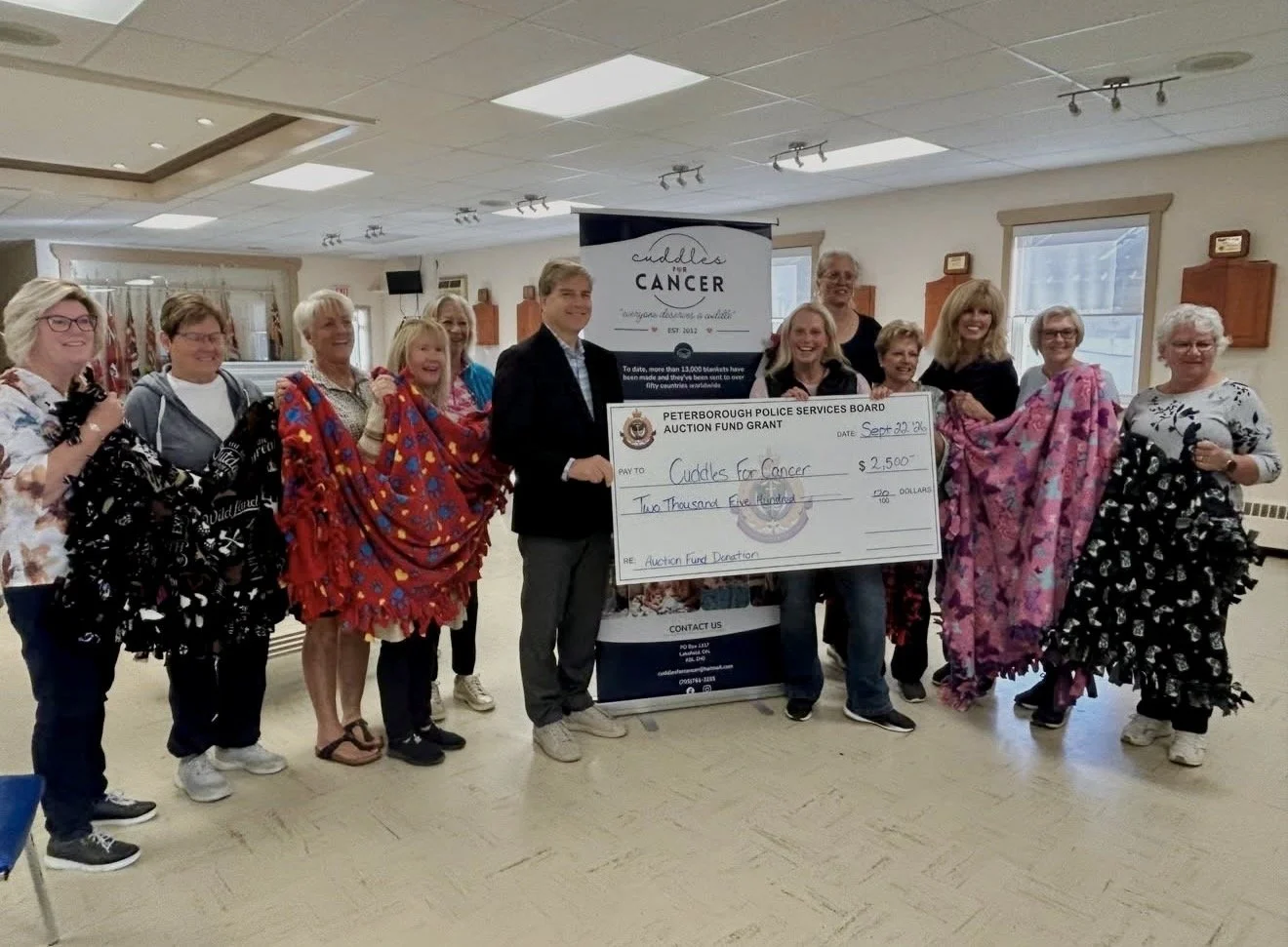Cuddles for Cancer, the Lakefield organization founded by Faith Dickinson in 2012 that has now made more than 11,000 blankets for cancer patients.