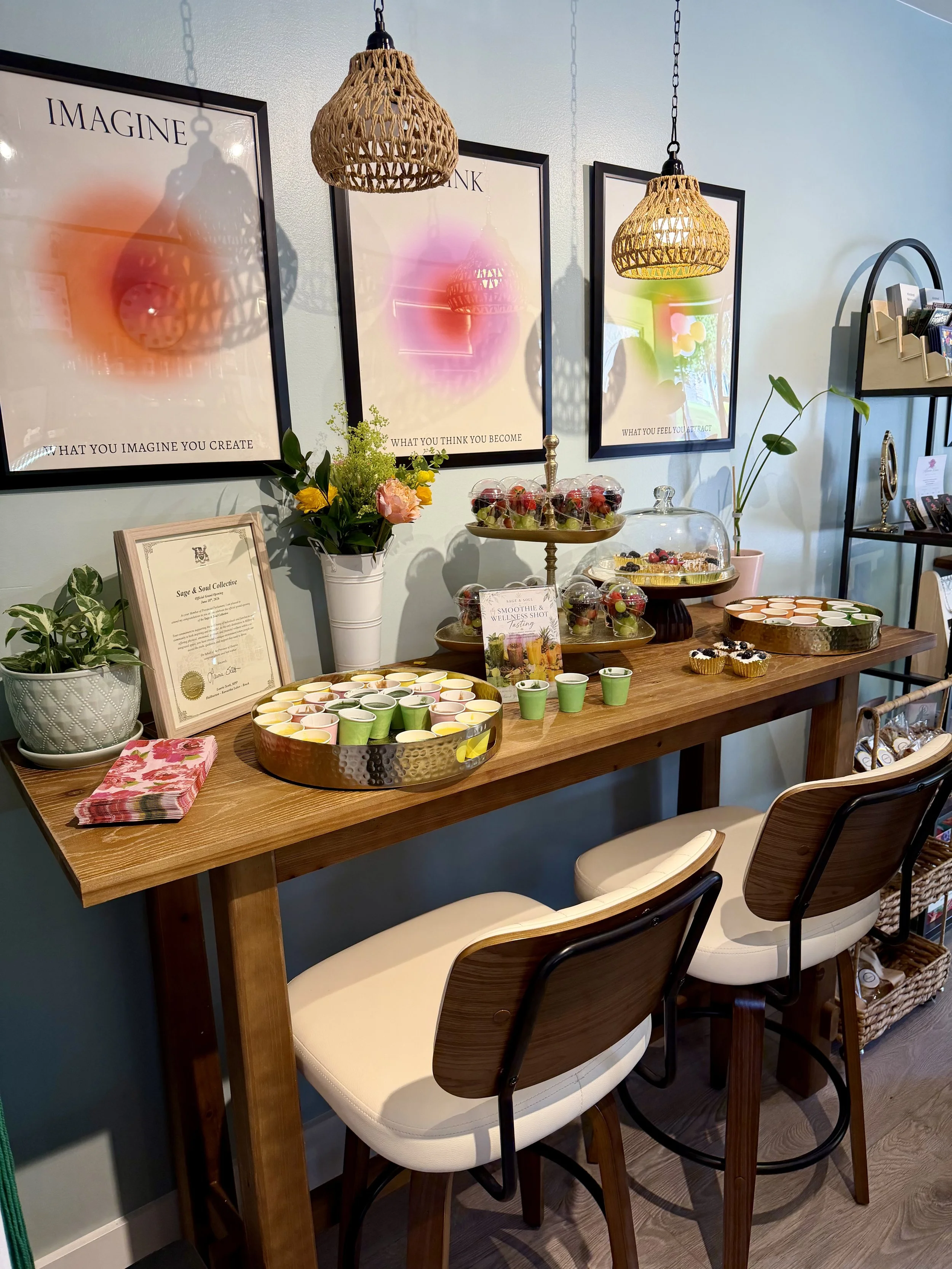 food and drinks were on hand at the opening of sage & soul