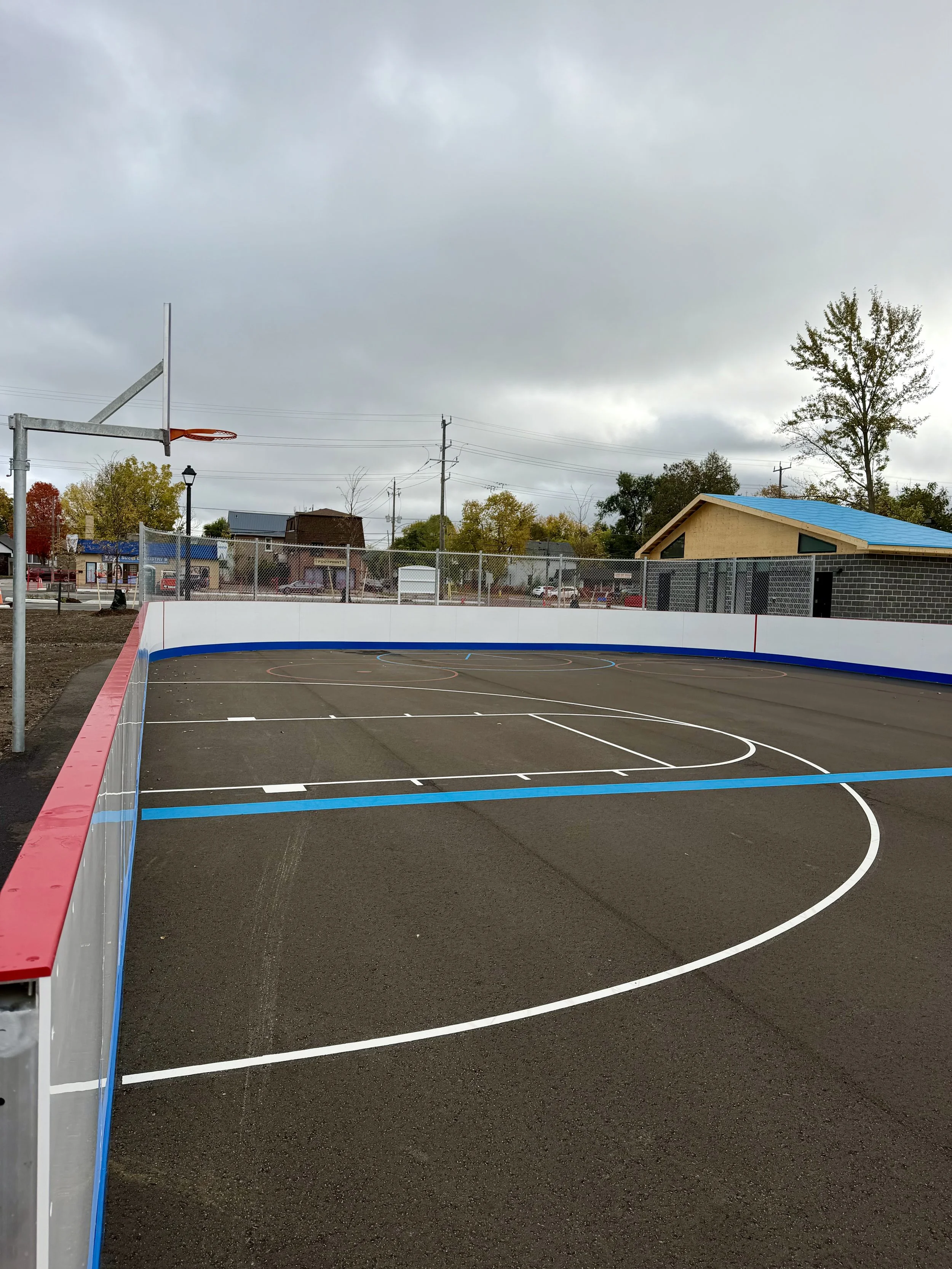 Knights of Columbus Park in downtown Peterborough is nearing the finish line on a major redevelopment, with new recreation and family-friendly features coming to the space at 5 Park Street North.
