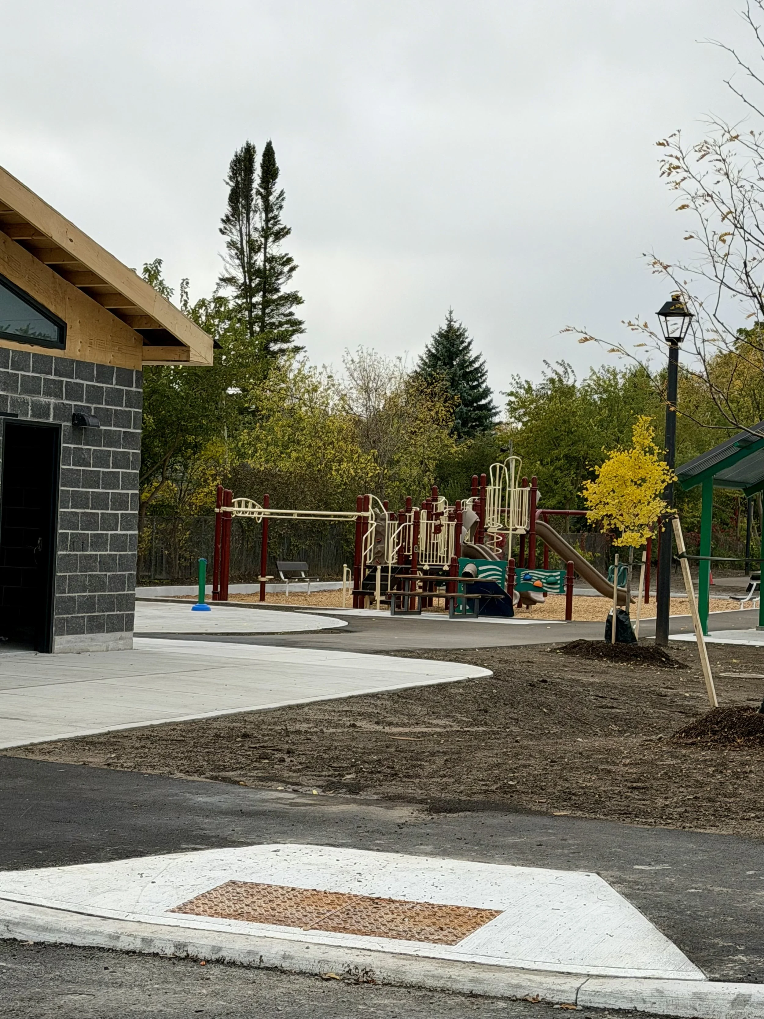 Knights of Columbus Park in downtown Peterborough is nearing the finish line on a major redevelopment, with new recreation and family-friendly features coming to the space at 5 Park Street North.