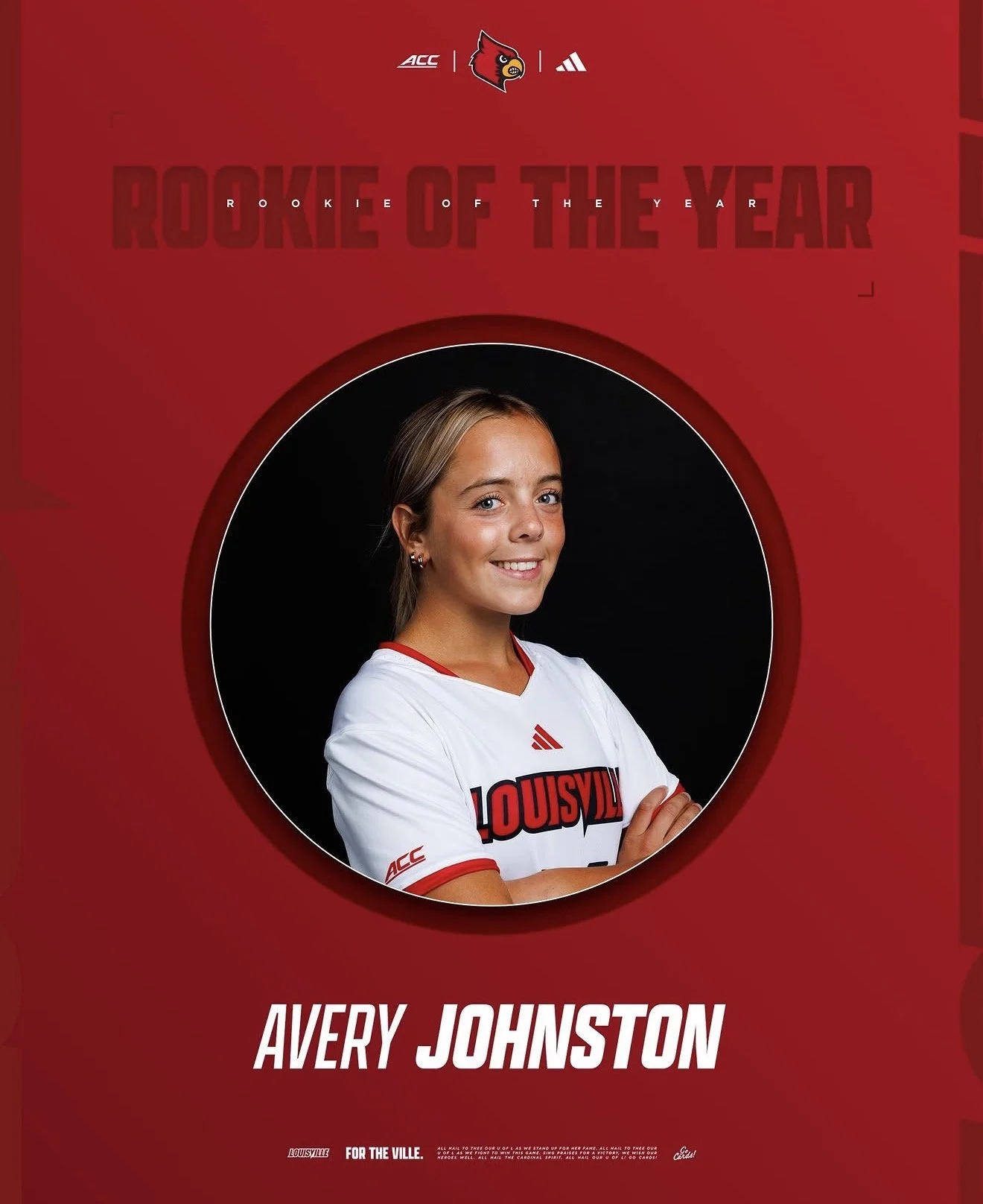 Avery Johnston made an immediate impact in her freshman season with the Louisville Cardinals, earning Rookie of the Year honours after establishing herself as one of the team’s top contributors.