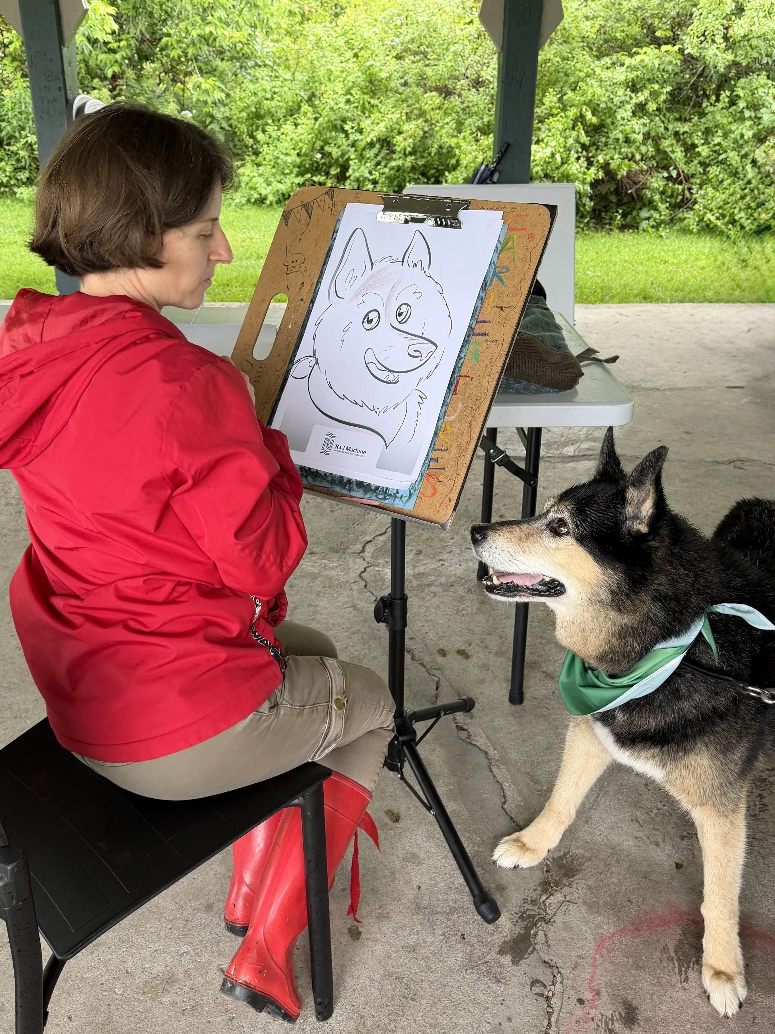 local artist Polina Kotliar was on hand for the doggy dash in lakefield