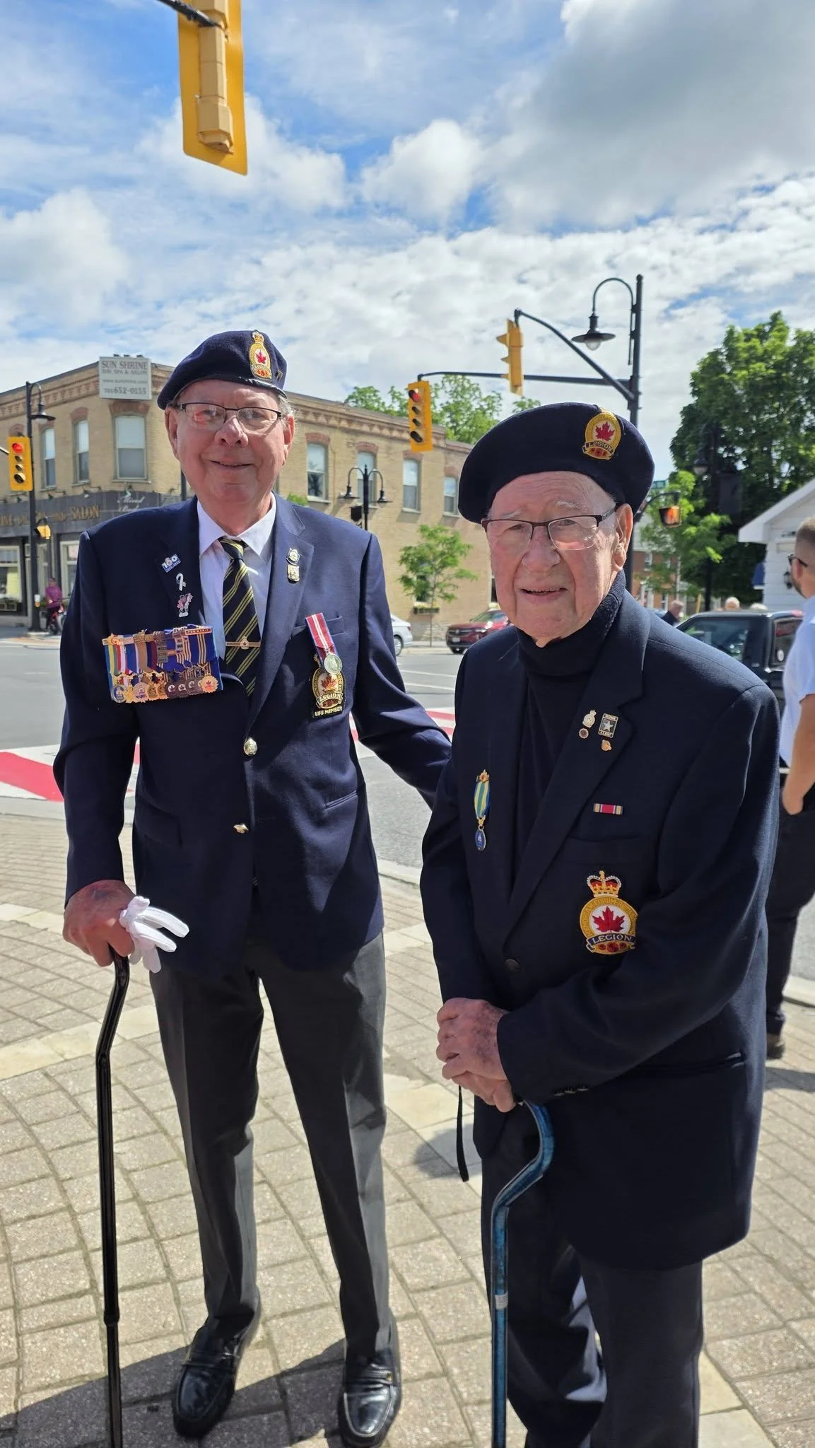 it was a special day in lakefield at the unveilling of the Veterans Memorial Crosswalk in downtown Lakefield