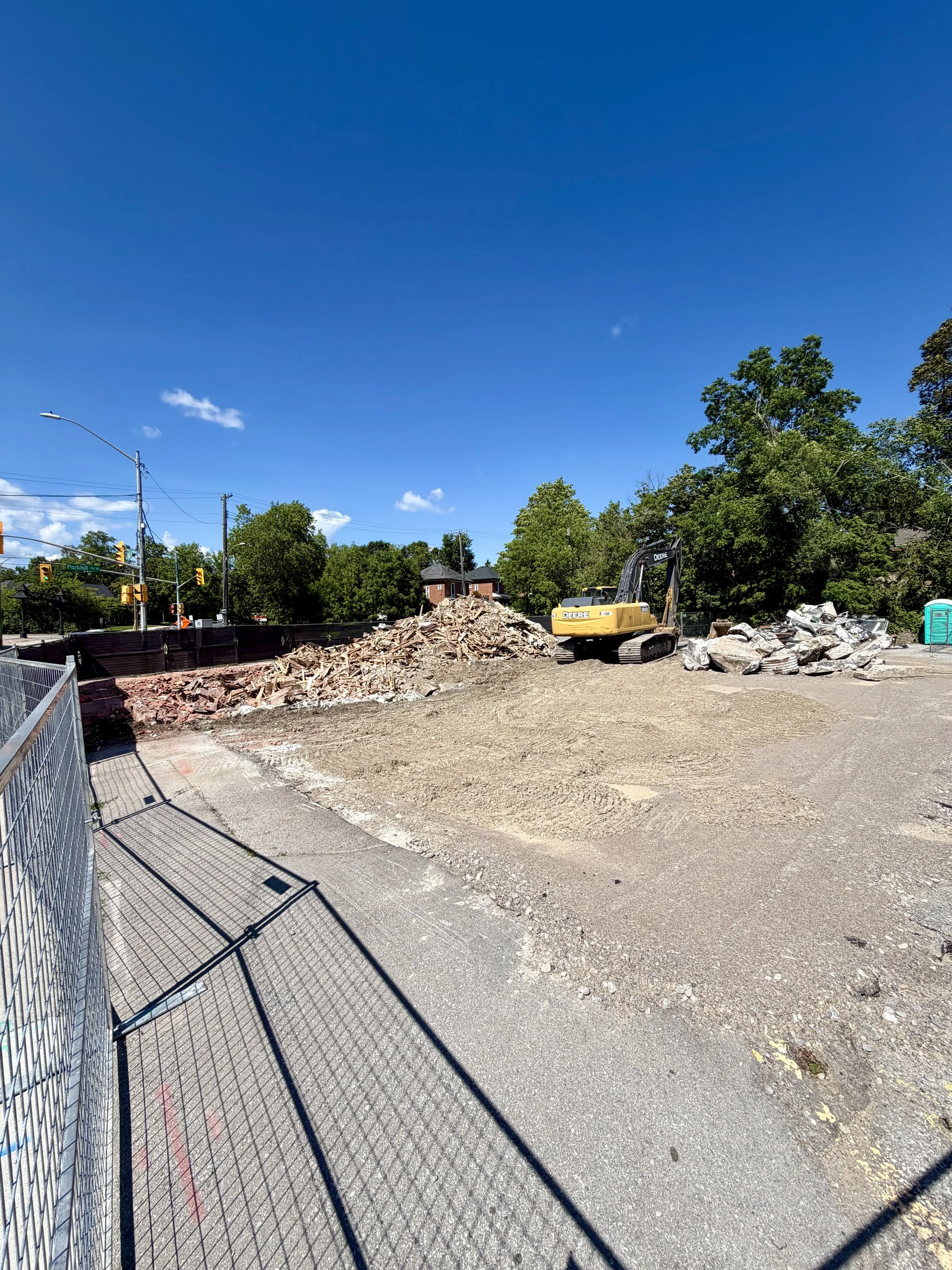 The site has been cleared as preparations continue for the City's long-planned Chemong Road reconstruction project.