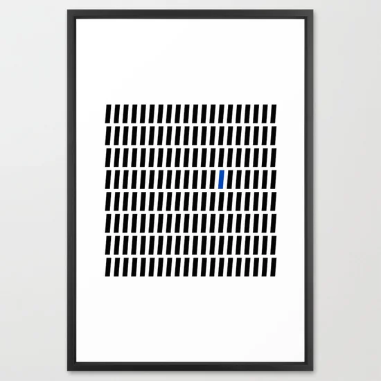 stand in blue / framed art