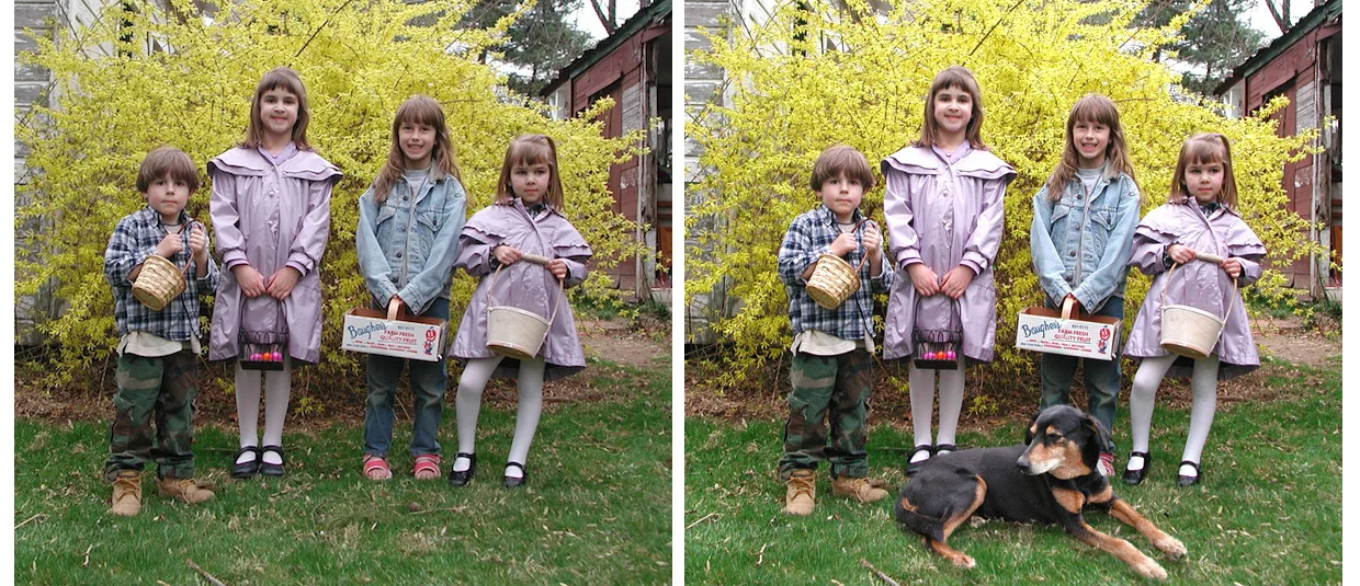 A selection of before and after images featuring my skills at compositing, color correction and image repair and retouching.