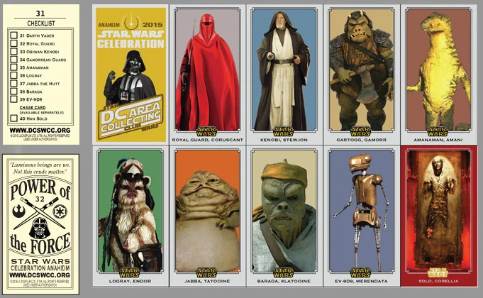 Power of the Force subset from Retro Trading Card Series