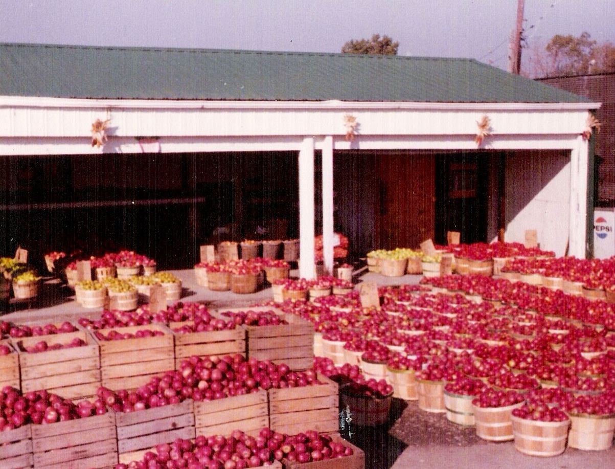 Apple Season at Bob's Farm Stand on Torrence, late 1970s