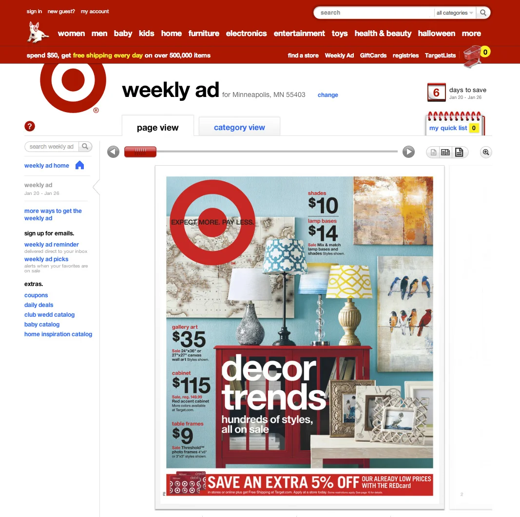  Electronic Weekly Ad on&nbsp; Target.com . 