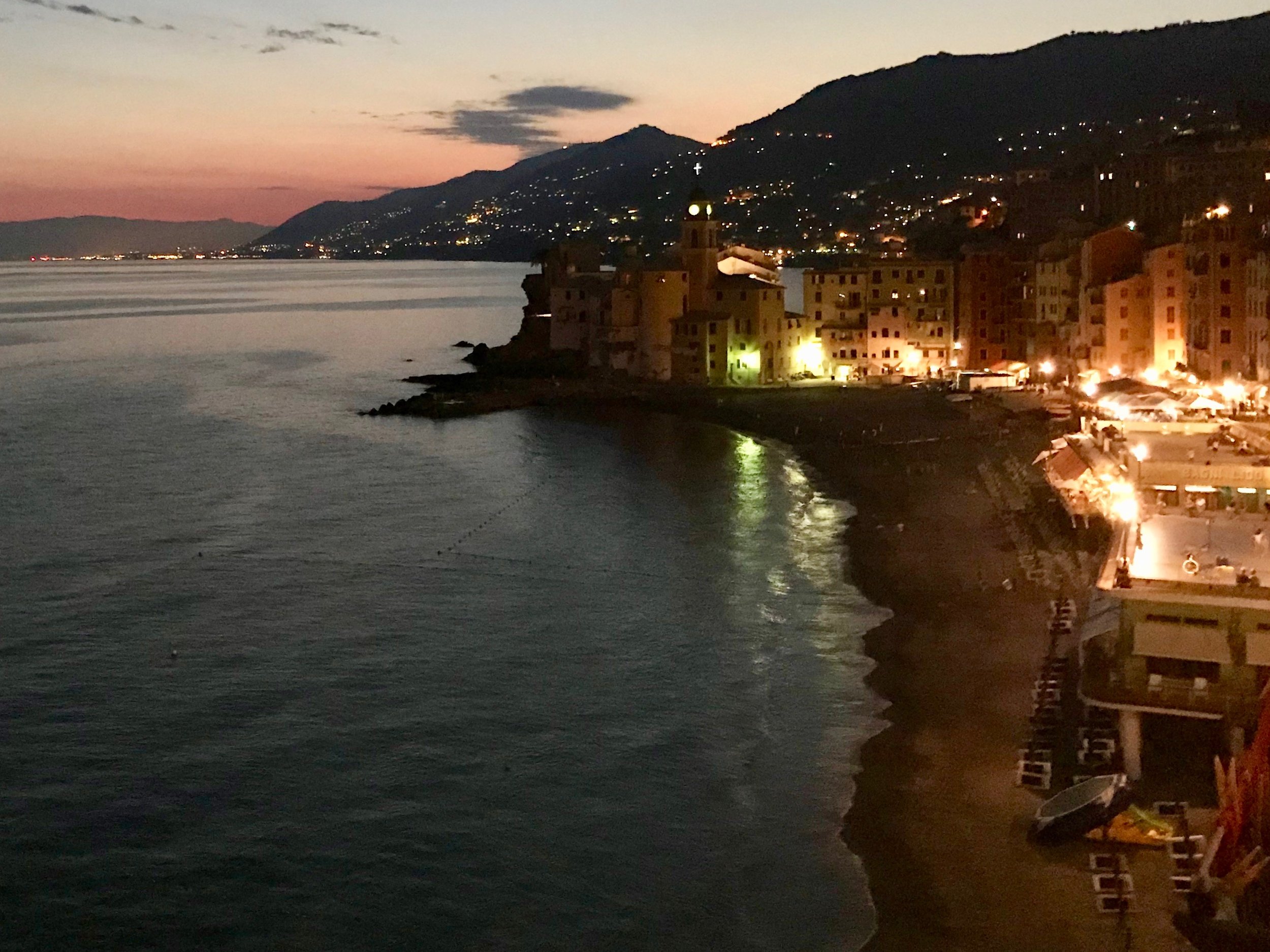 Camogli glows under a setting sun