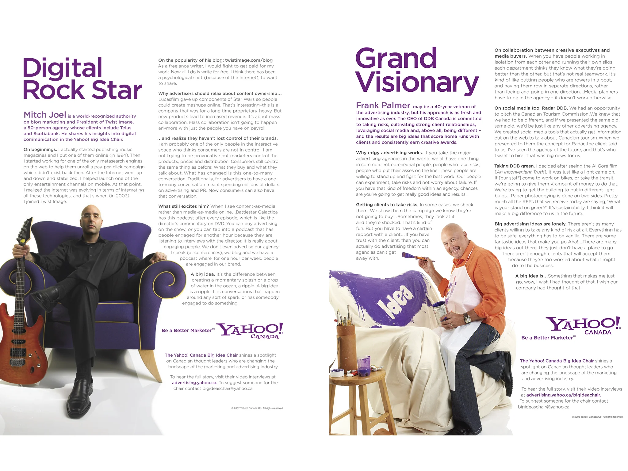 Yahoo! Big Idea Chair - Series of 10 images shot for Yahoo! agency, Ogilvy. AD Joe Borges.