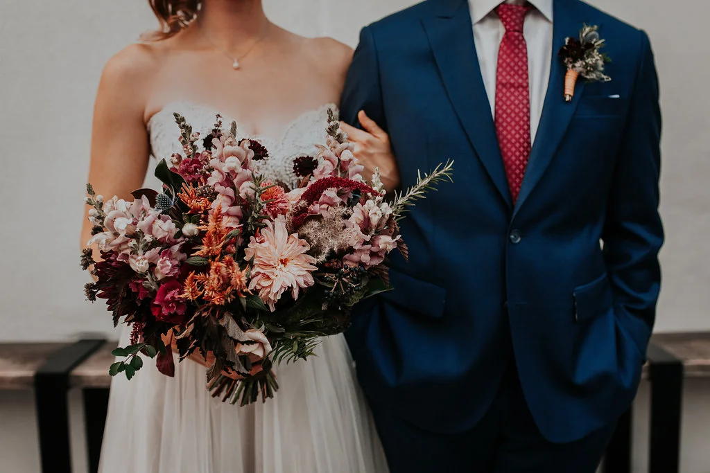 Texture boutonniere with leather wrap
