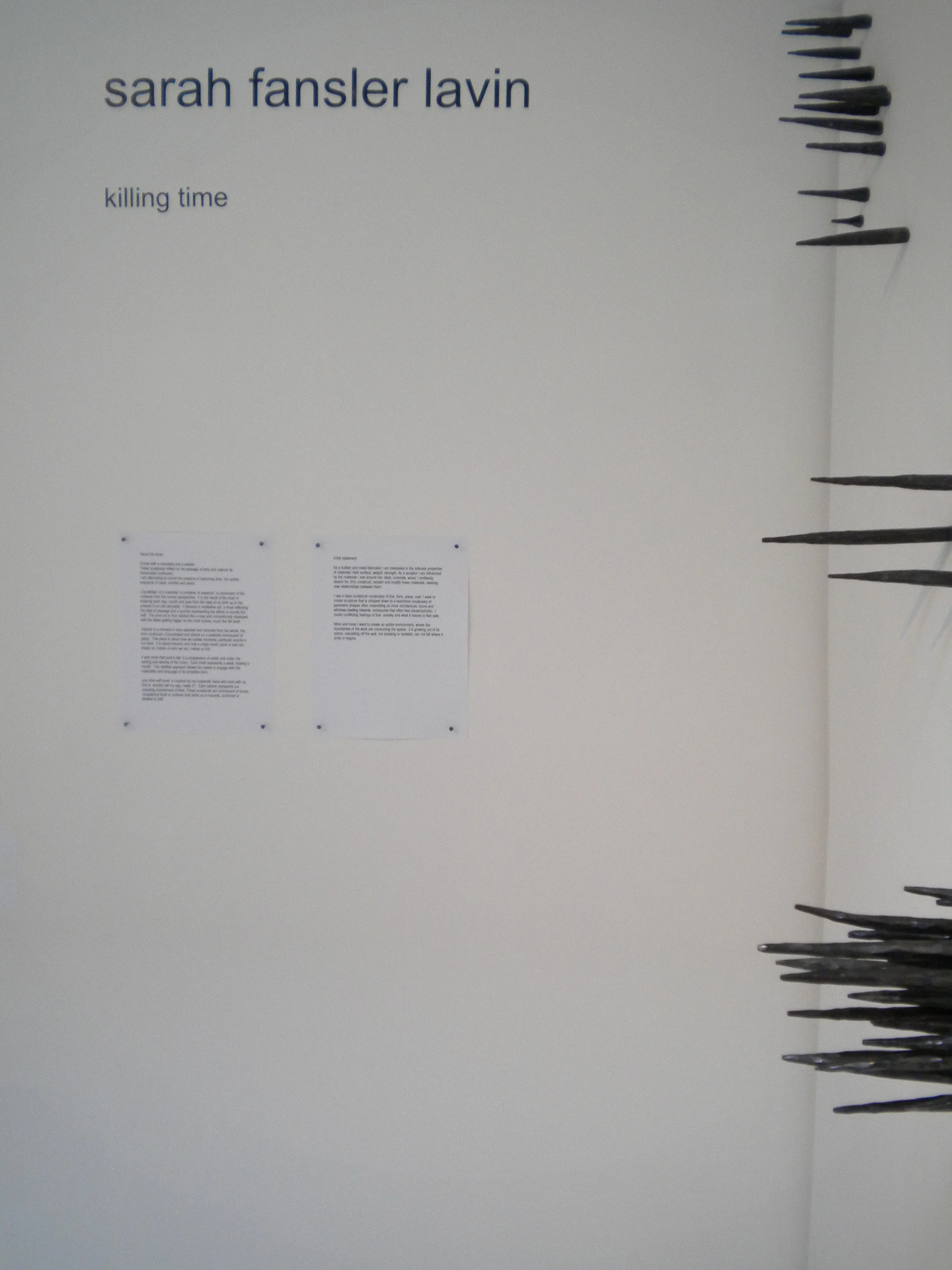   Killing Time.   Installation view. 