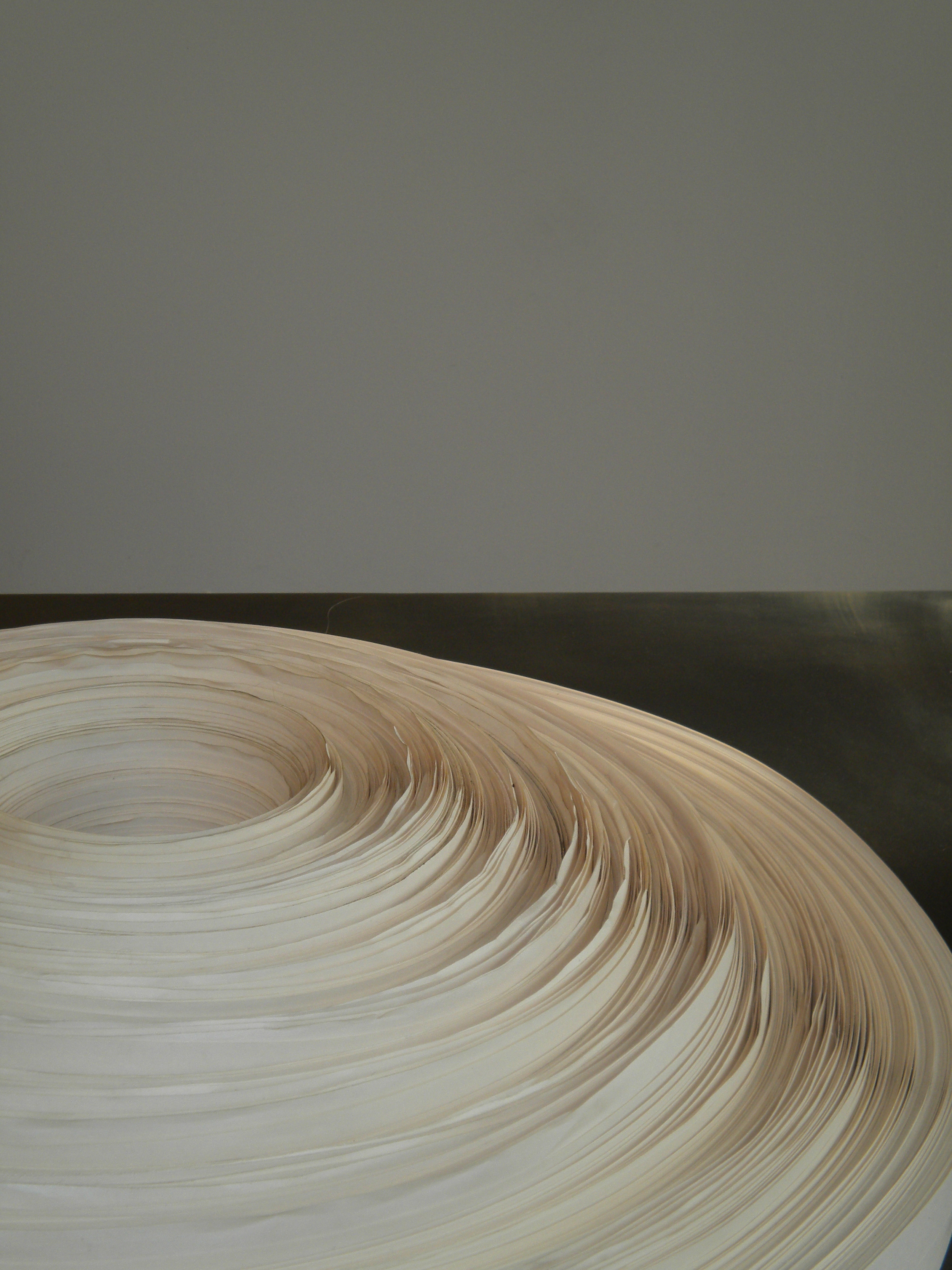   Orbit.   4’x 4’.  Salvaged drywall paper, fabricated steel. 