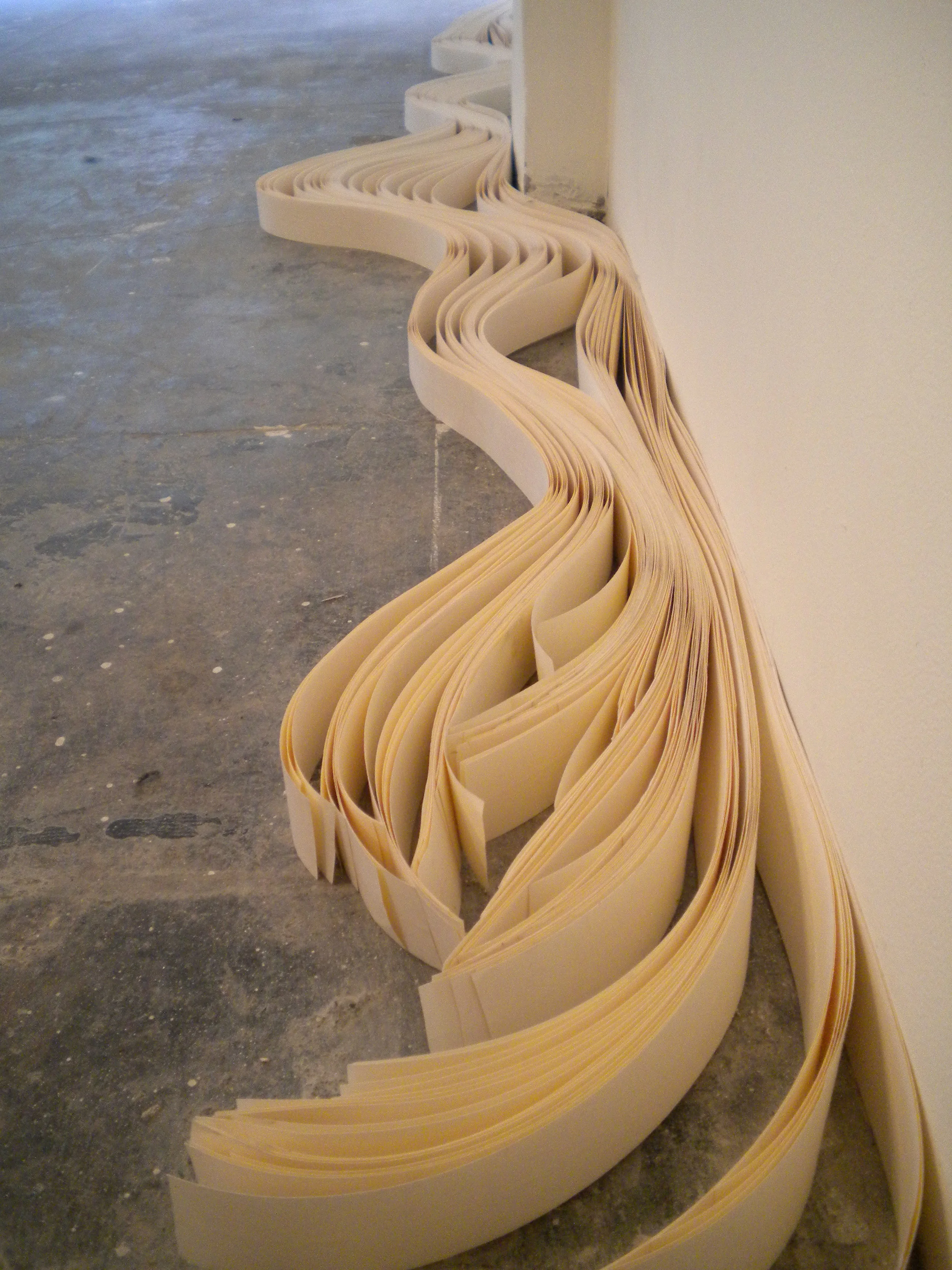   Shoreline.   14’x 18”. Salvaged drywall tape. 