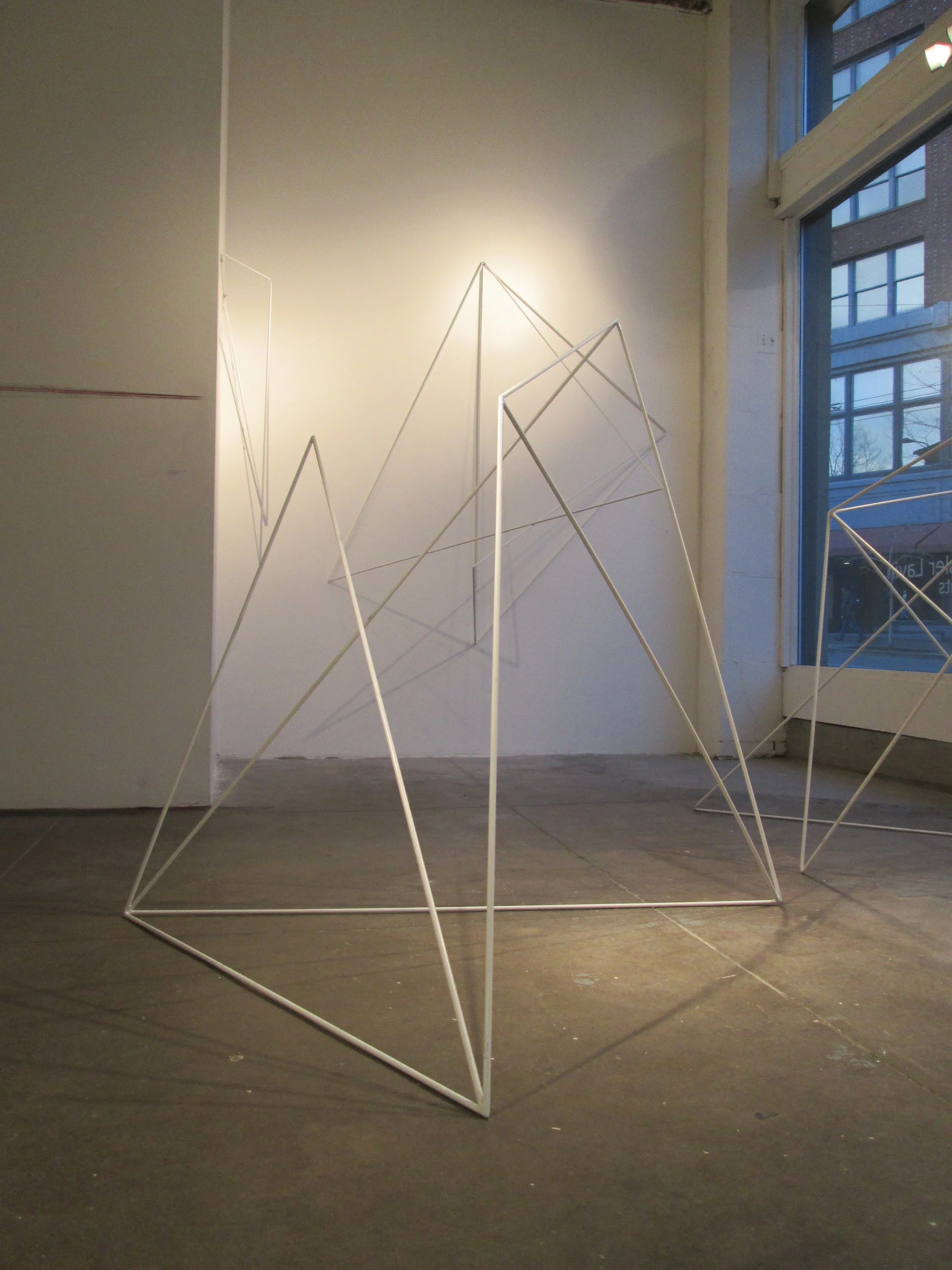   Inside Passage. Route 3.   42”x 28” x48”.  Steel round bar. 