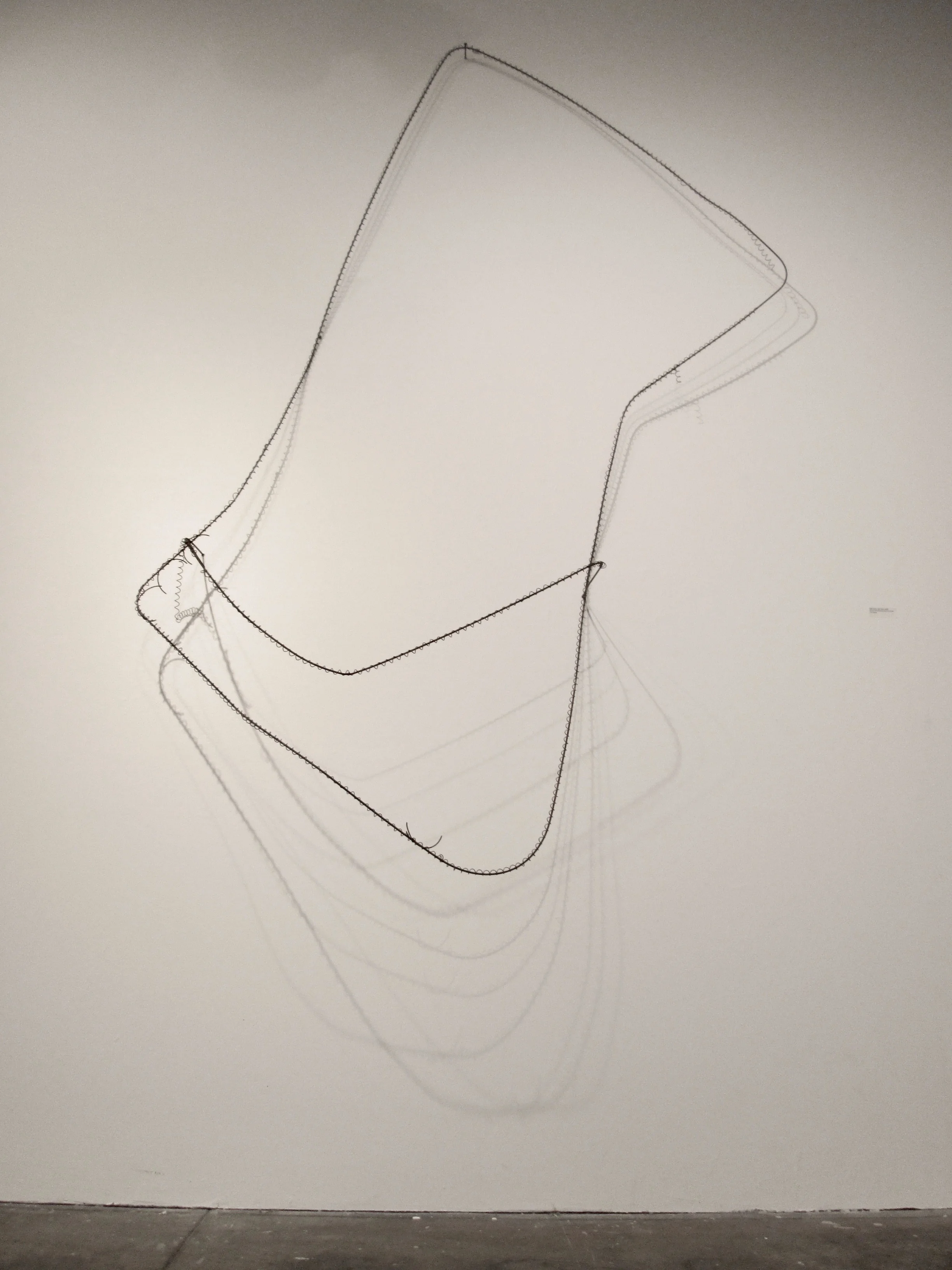   can’t sleep can’t wake.   32”x 50”.  Border rod deconstructed from found boxspring. 