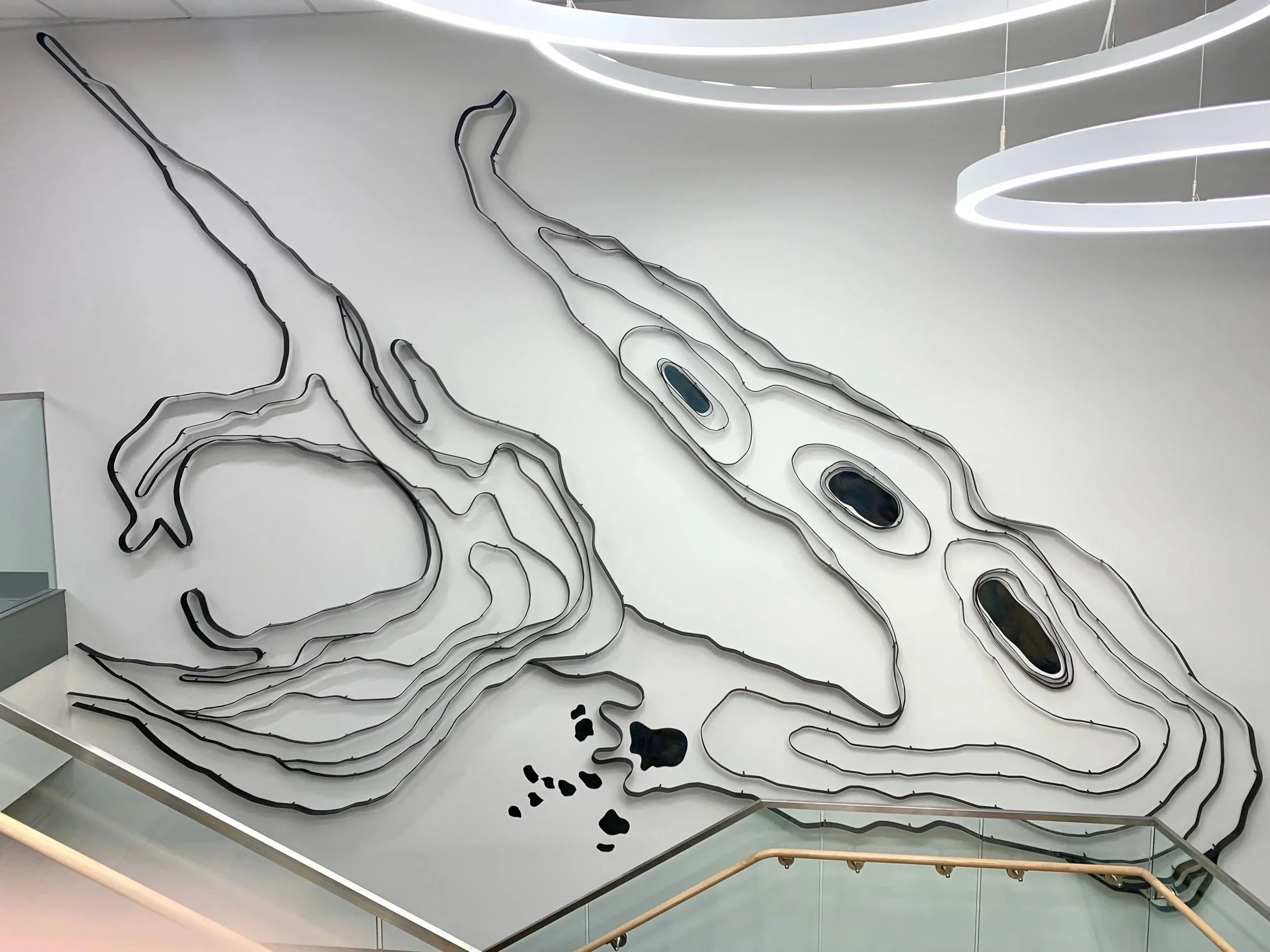 Watershed. Samaritan Hospital, Moses Lake. Steel flat bar and sheet metal.