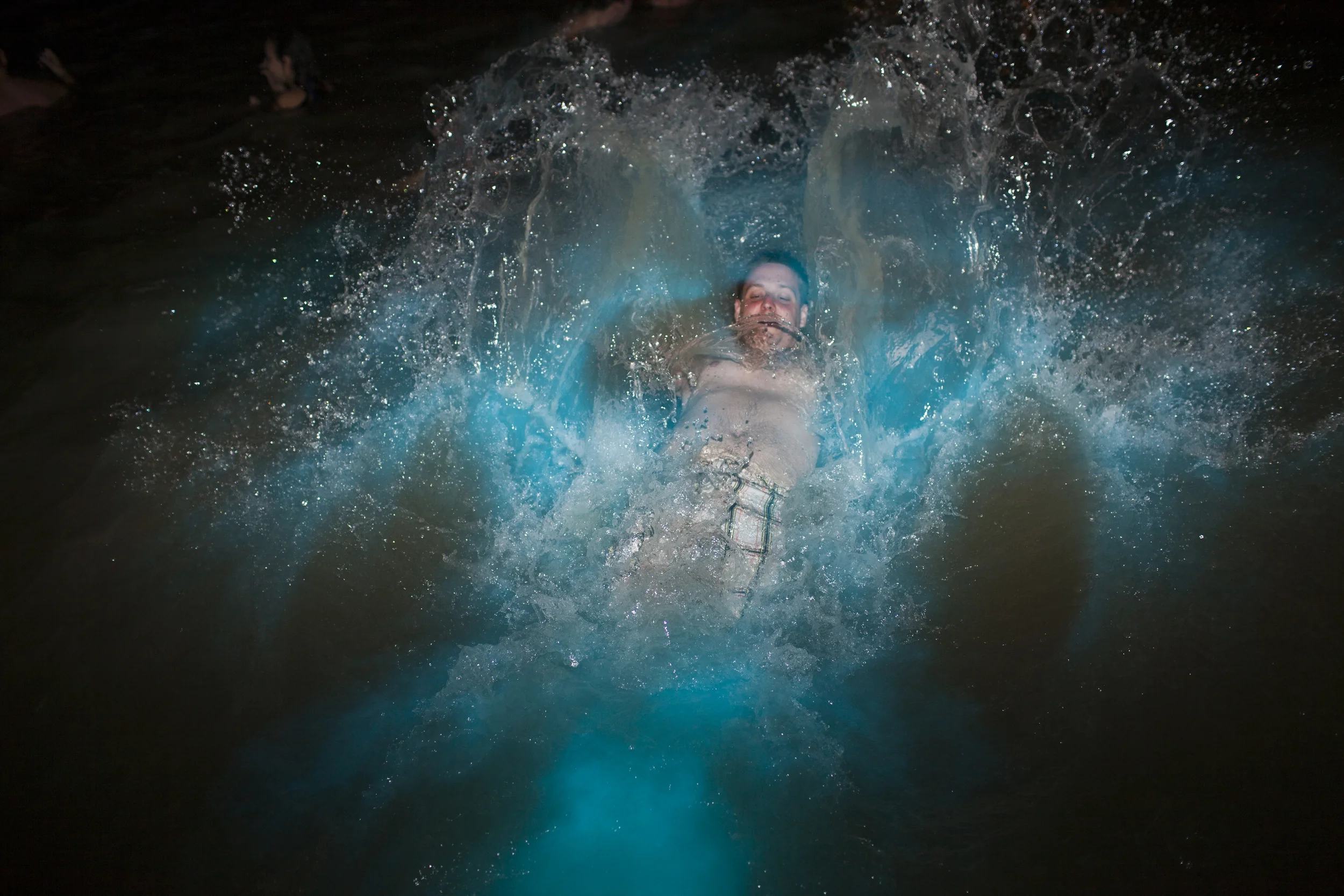 we swam in a lagoon that glowed fluorescent blue when the microorganisms who called it home were disturbed...