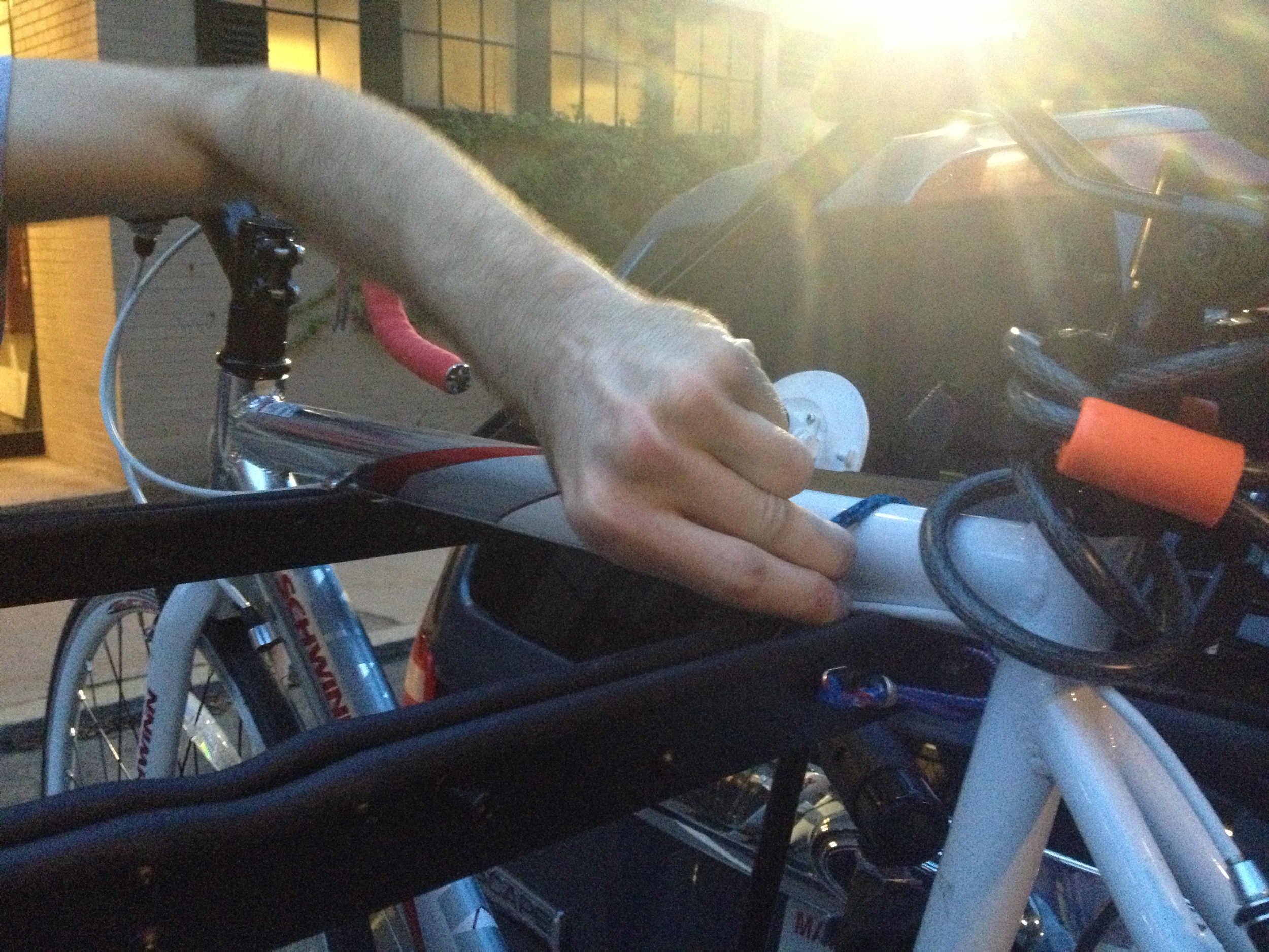  Bike attachment on the alpha prototype.​ 