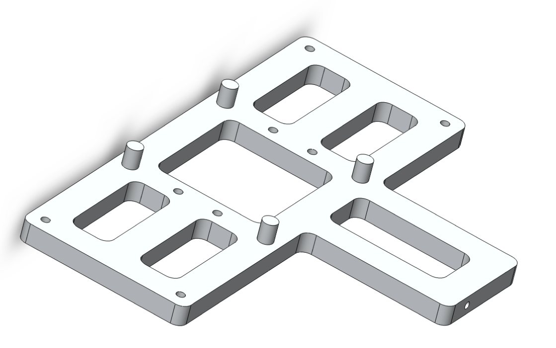  CAD view of cast aluminum chassis  ​ 