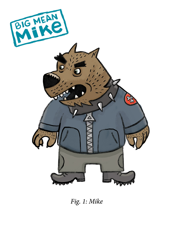 ...that of more a scruffy bulky wolf-like Mike. I love his huge zipper, collar, shoulder patch. Fun!