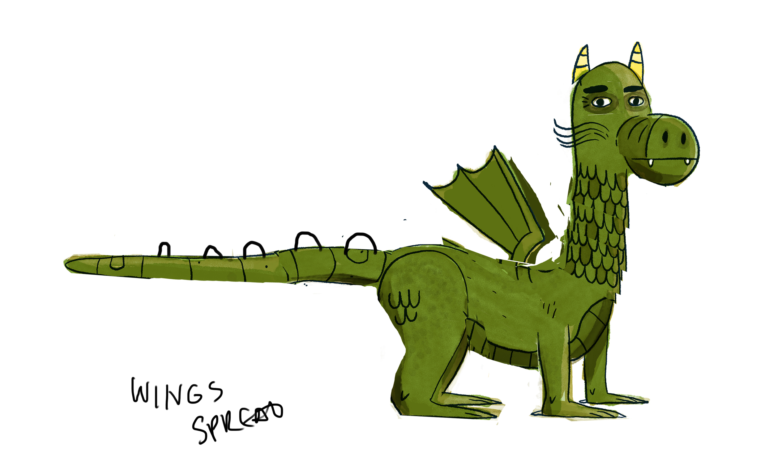 Early concept for Theo. His snout was much shorter early on, and the team thought a longer snout would be better. I agree!