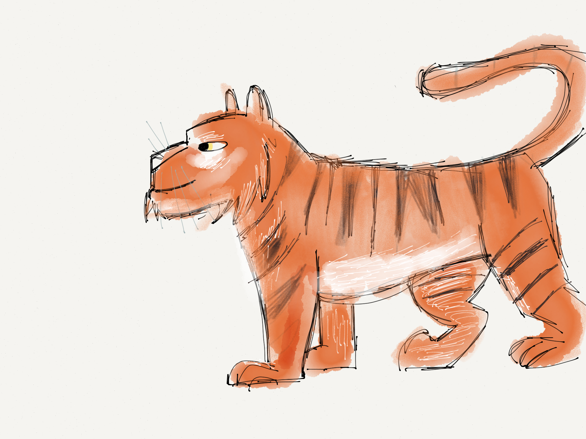 Tiger dev sketch. Most of these character sketches were done on my iPad.