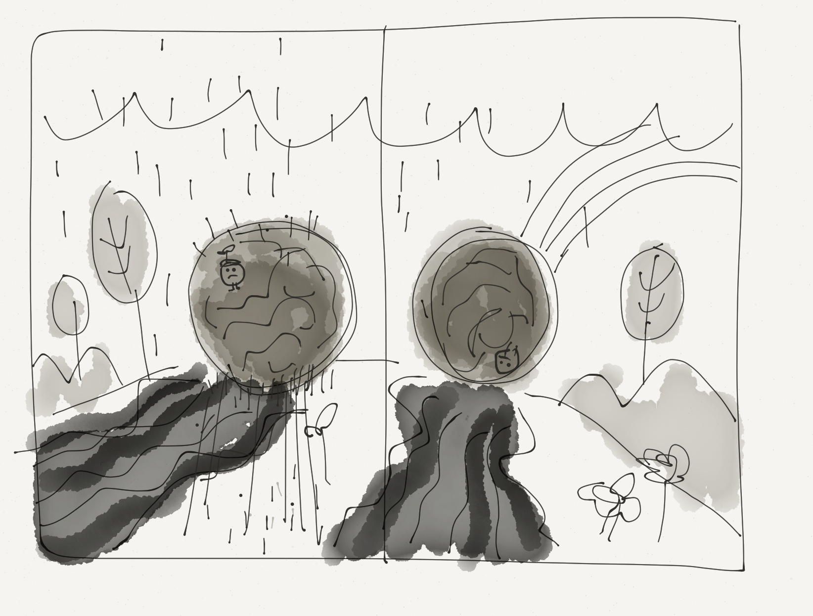 Working out how the mud balls are disintegrated in the rain.